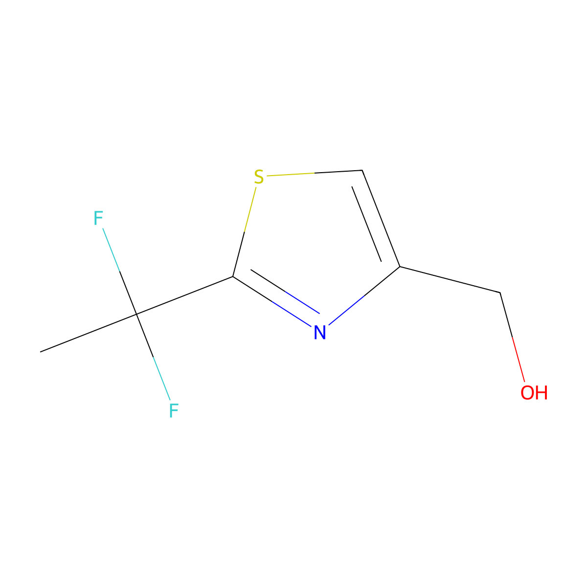 [2-(1,1-Difluoroethyl)-1,3-thiazol-4-yl]methanol molecular structure, CAS 2384662-63-7