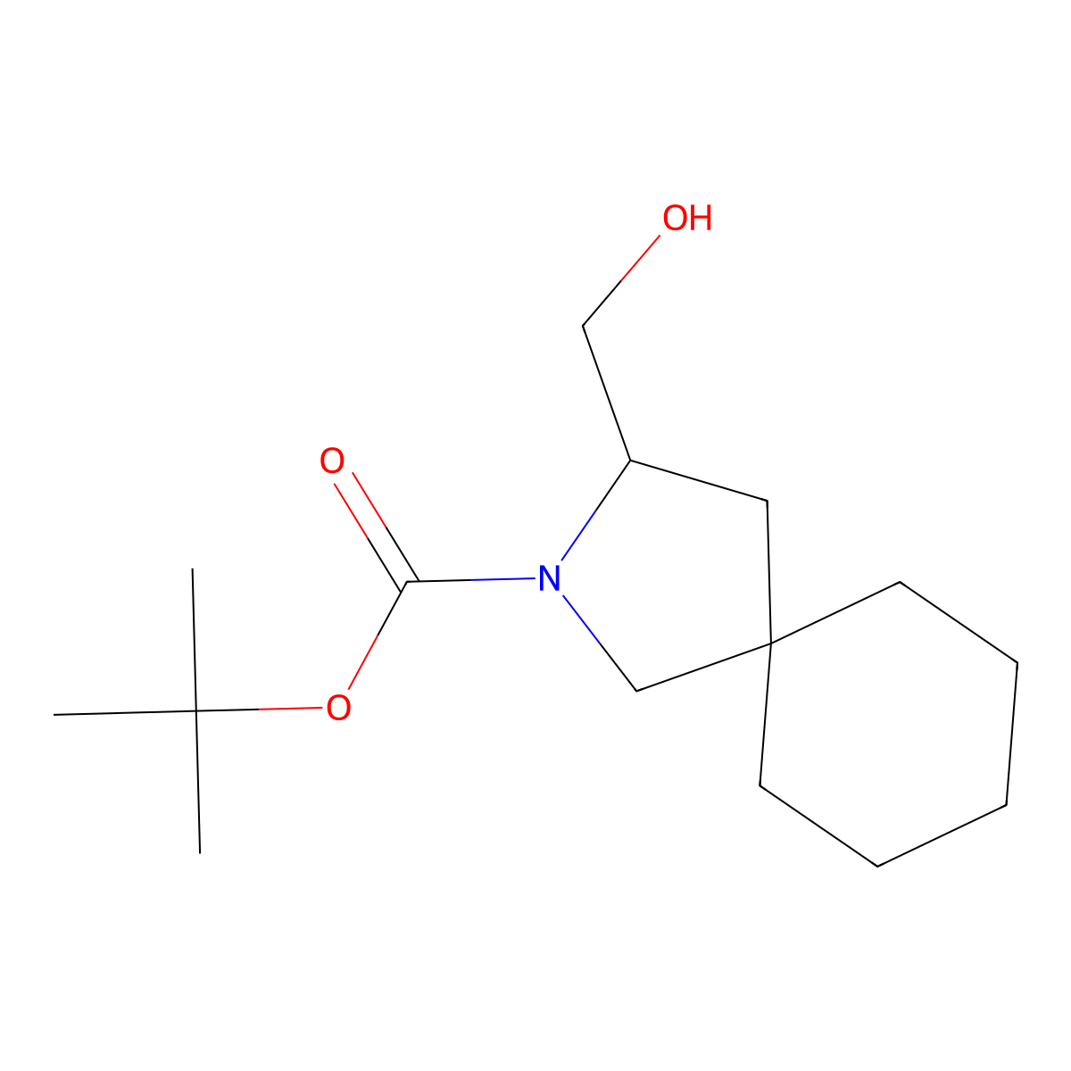 Tert-butyl 3-(hydroxymethyl)-2-azaspiro[4.5]decane-2-carboxylate molecular structure, CAS 2384664-53-1