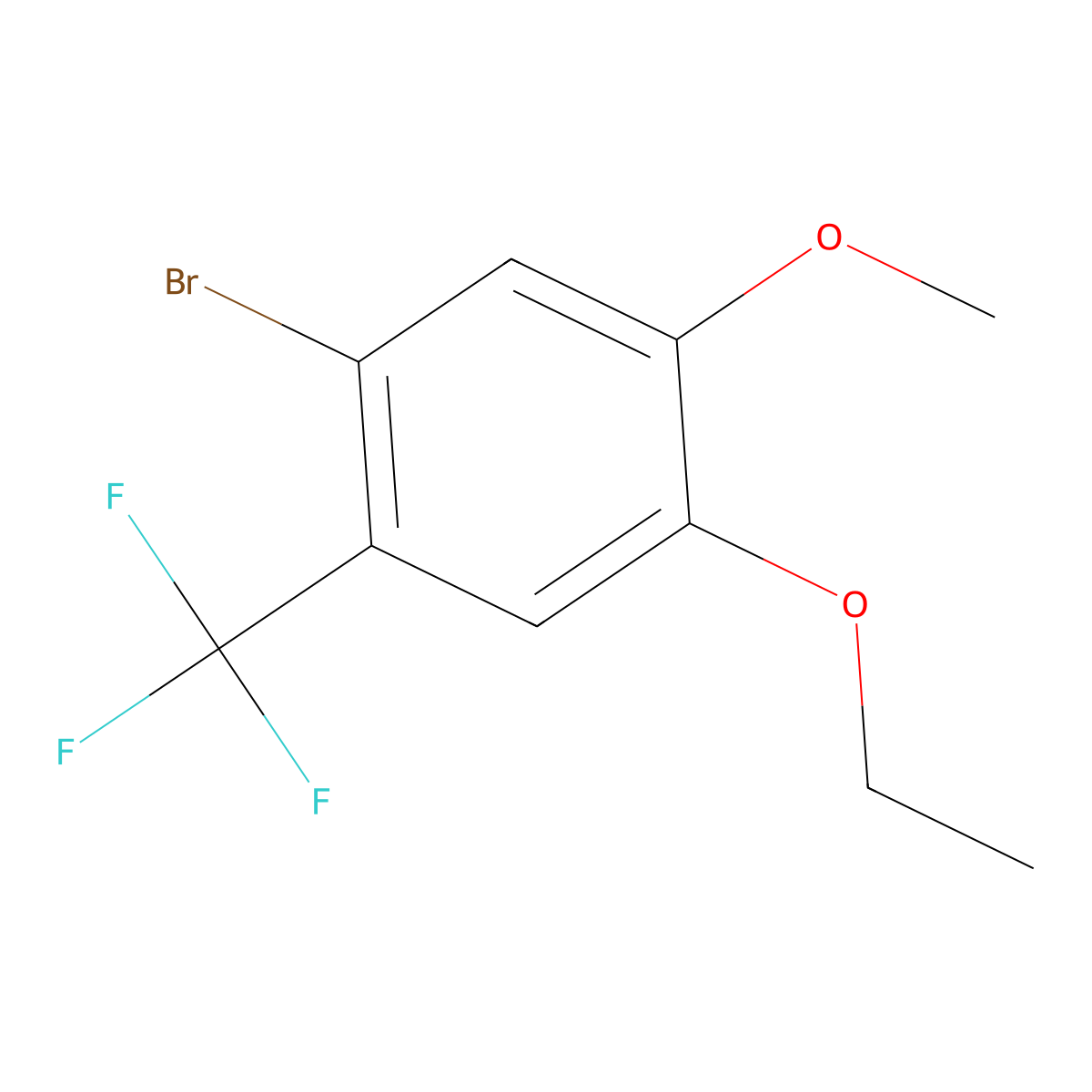 1-Bromo-4-ethoxy-5-methoxy-2-(trifluoromethyl)benzene molecular structure, CAS 2384667-82-5