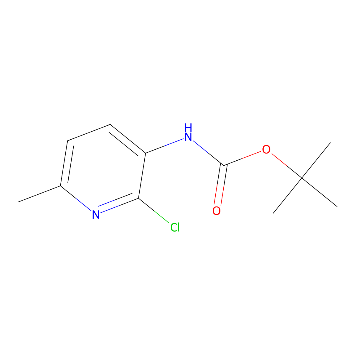 tert-butyl N-(2-chloro-6-methylpyridin-3-yl)carbamate molecular structure, CAS 2384670-69-1