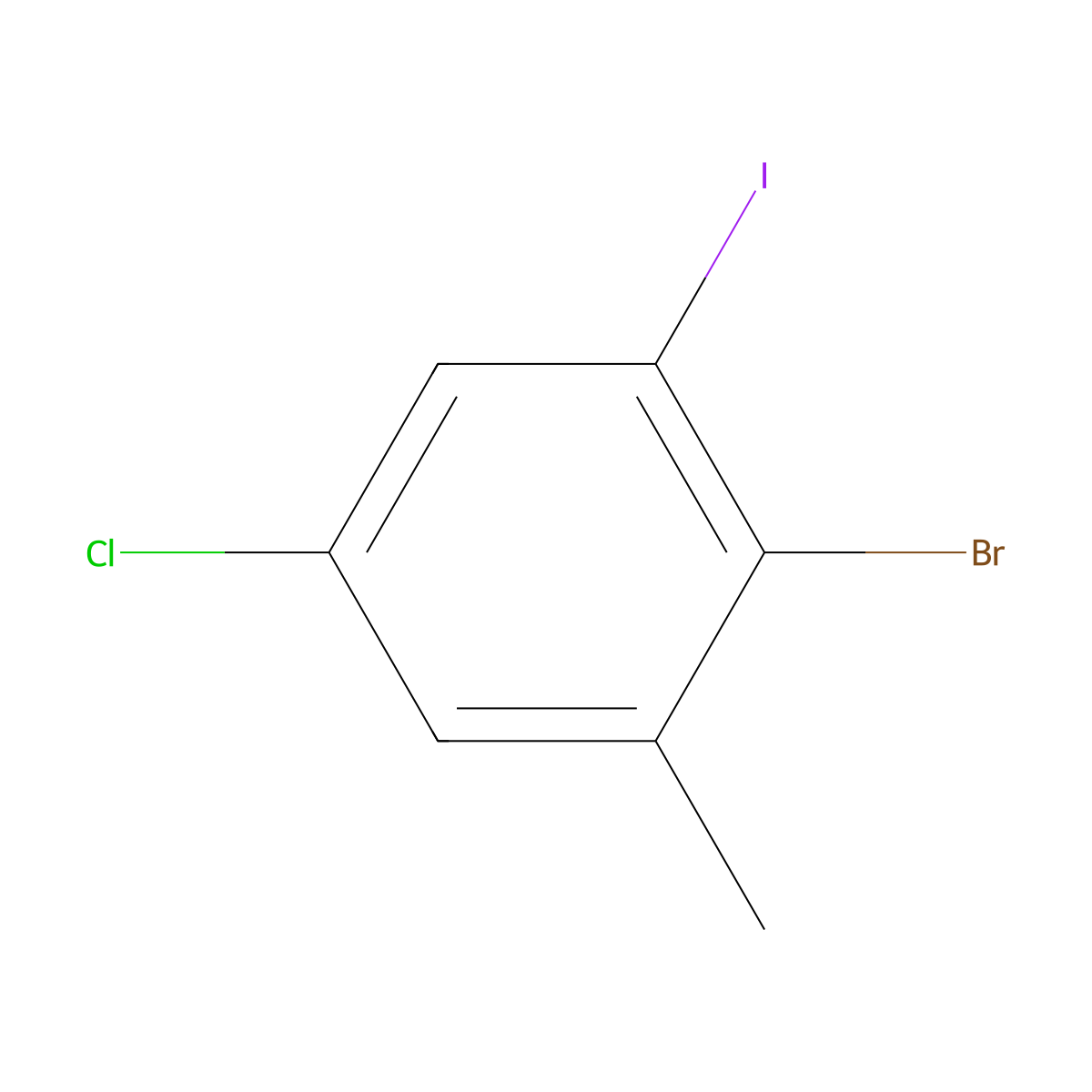 2-Bromo-5-chloro-1-iodo-3-methylbenzene molecular structure, CAS 2384676-05-3
