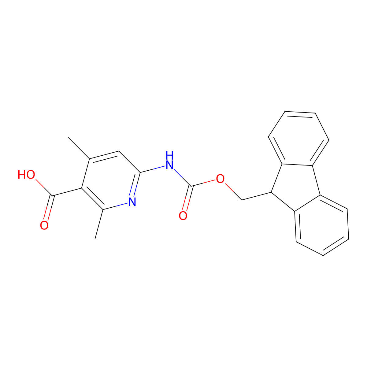 6-({[(9H-fluoren-9-yl)methoxy]carbonyl}amino)-2,4-dimethylpyridine-3-carboxylic acid molecular structure, CAS 2384683-16-1