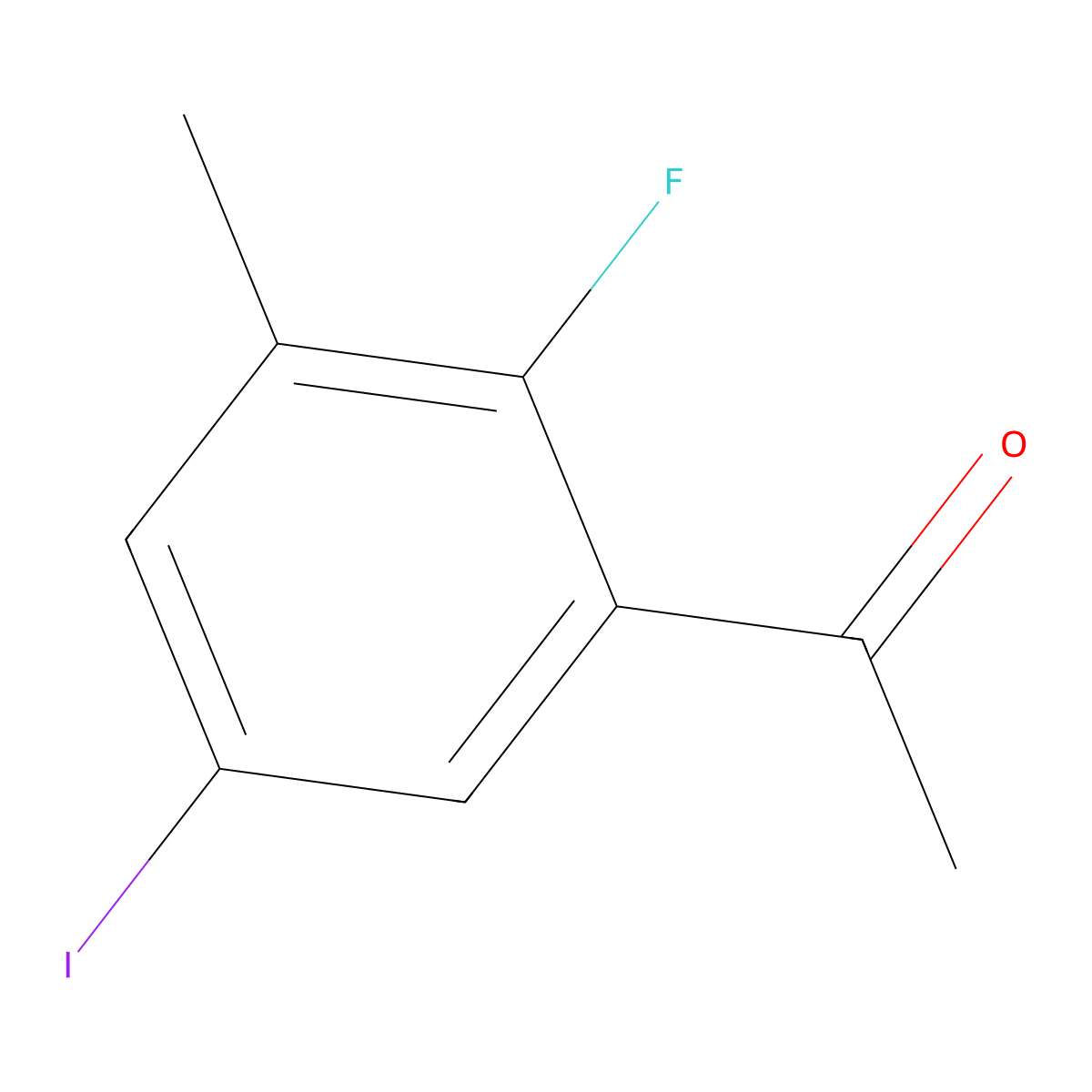 1-(2-Fluoro-5-iodo-3-methylphenyl)ethanone molecular structure, CAS 2384686-26-2