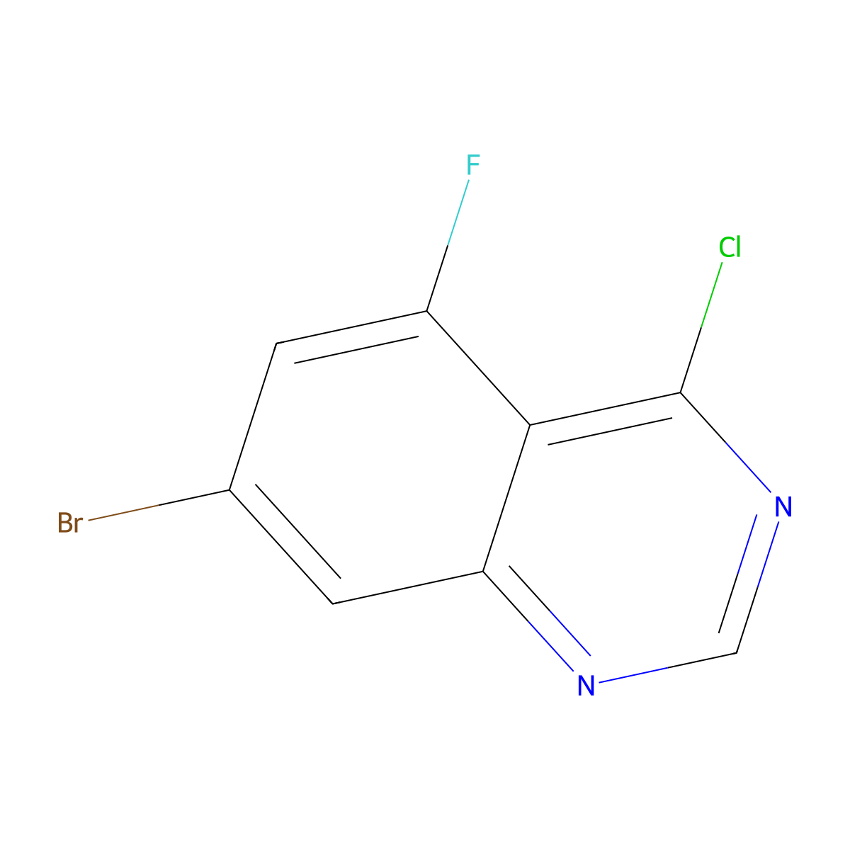 7-Bromo-4-chloro-5-fluoroquinazoline molecular structure, CAS 2384687-59-4