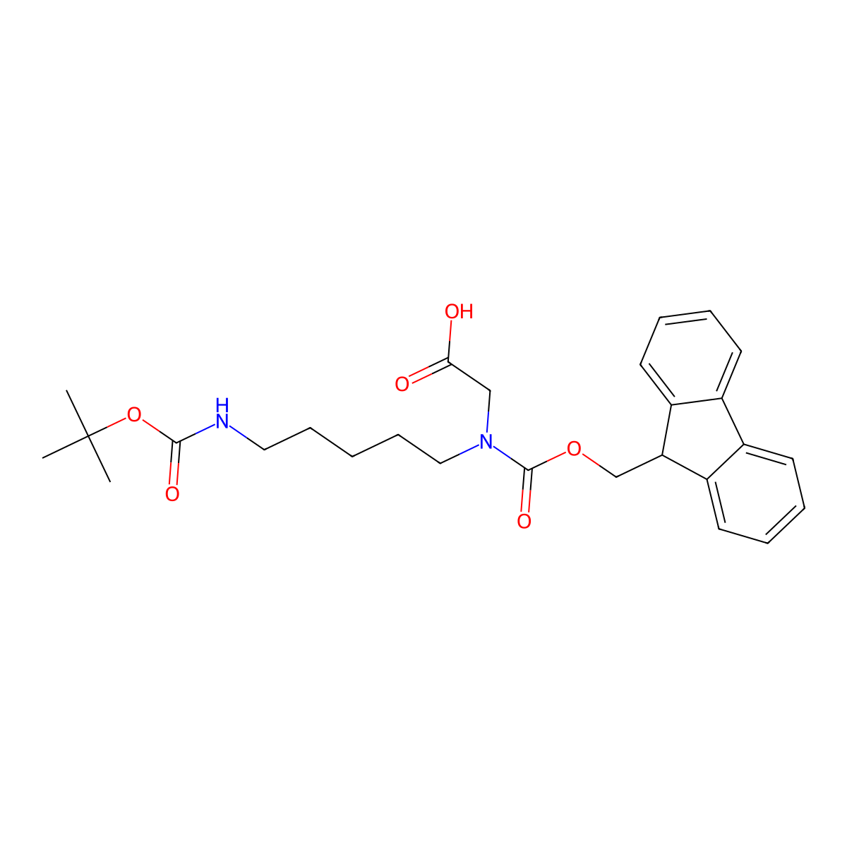N-[5-(Boc-amino)pentyl]-N-Fmoc-glycine molecular structure, CAS 2384692-20-8
