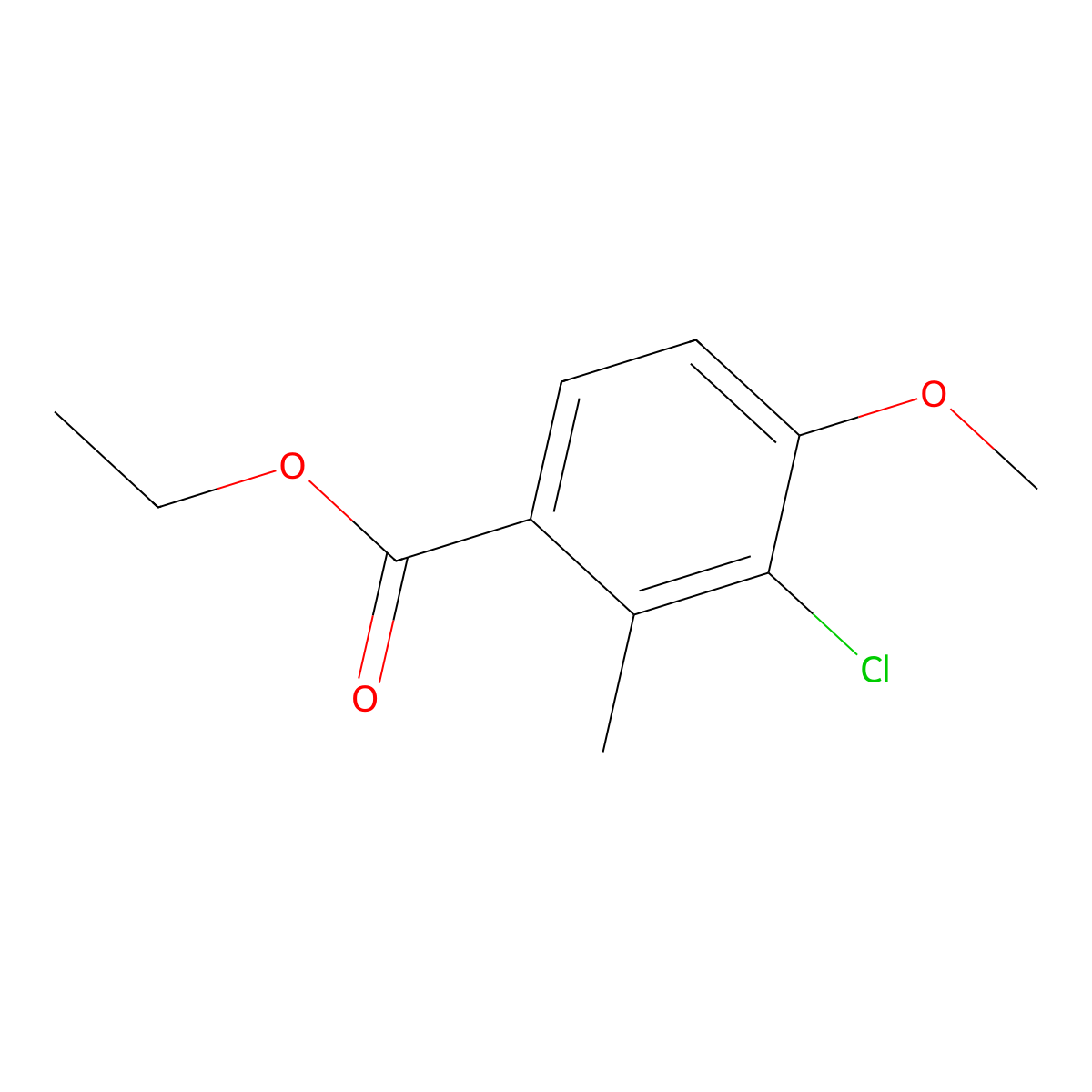 Ethyl 3-chloro-4-methoxy-2-methylbenZoate molecular structure, CAS 2384695-66-1