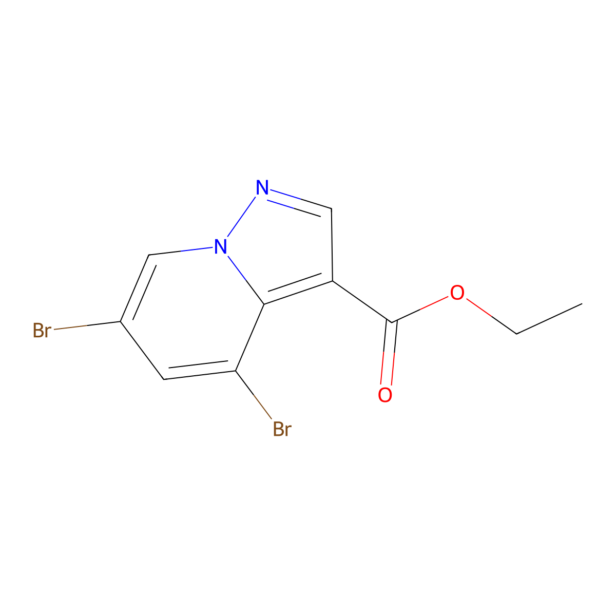 Ethyl 4,6-dibromopyrazolo[1,5-a]pyridine-3-carboxylate molecular structure, CAS 2384705-51-3