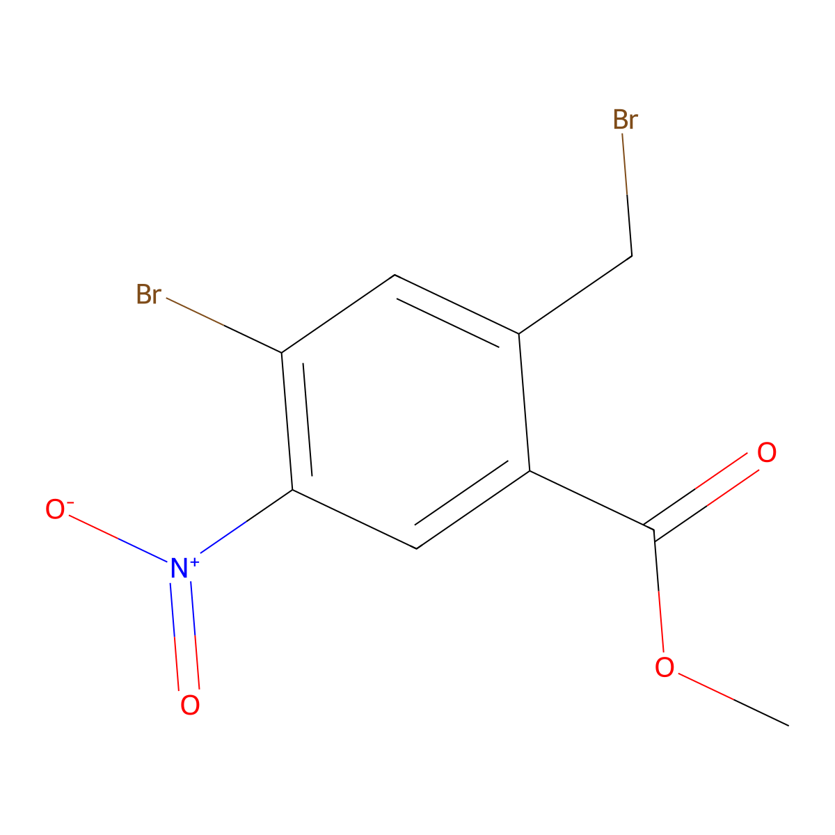 Methyl 4-bromo-2-(bromomethyl)-5-nitrobenzoate molecular structure, CAS 2384707-90-6