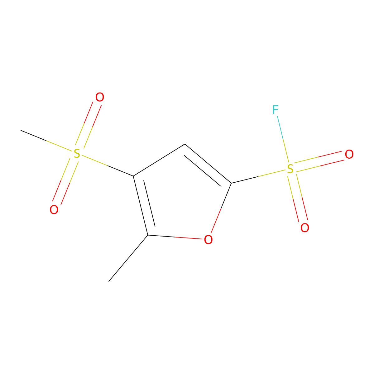 4-Methanesulfonyl-5-methylfuran-2-sulfonyl fluoride molecular structure, CAS 2384710-98-7