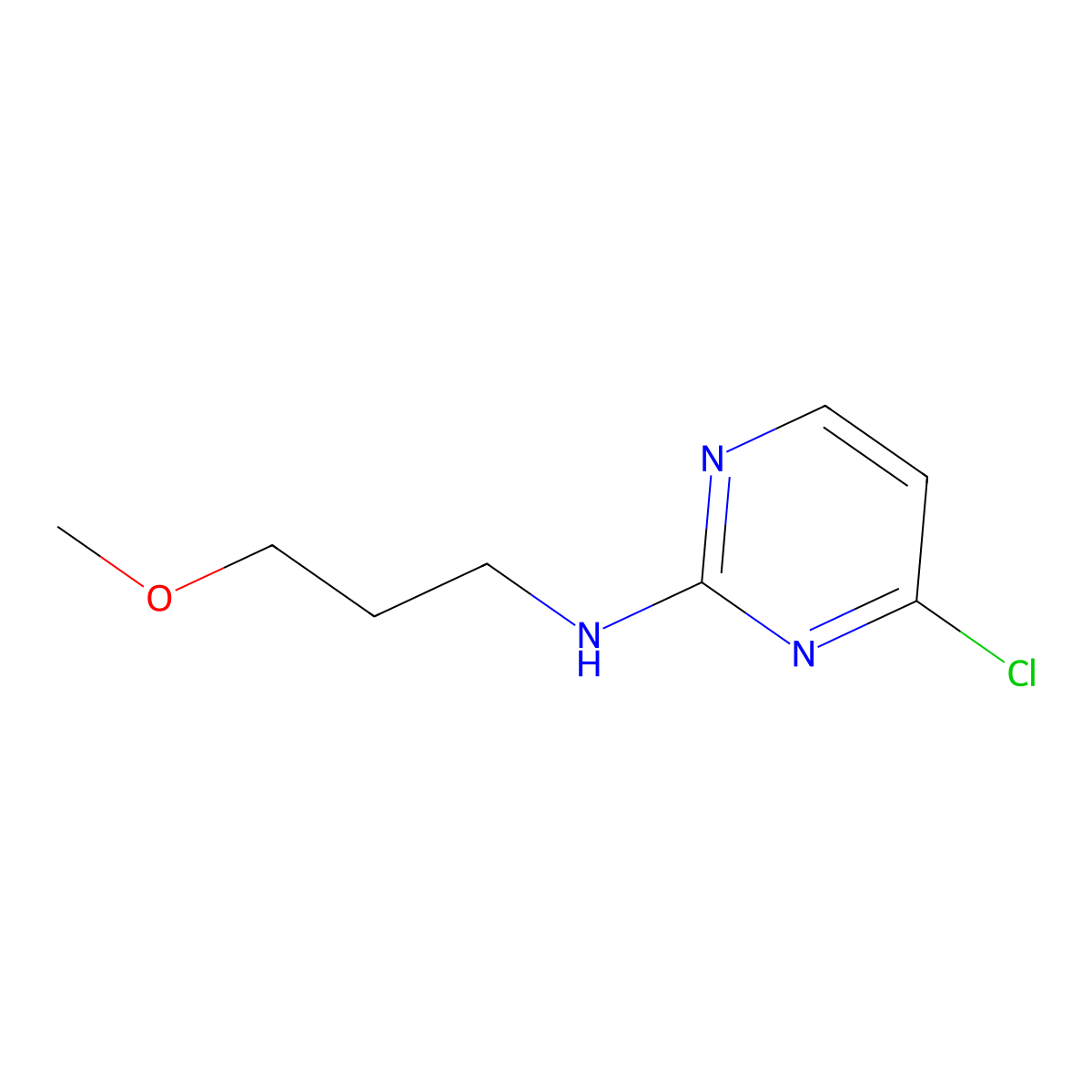 4-Chloro-N-(3-methoxypropyl)pyrimidin-2-amine molecular structure, CAS 2384721-07-5