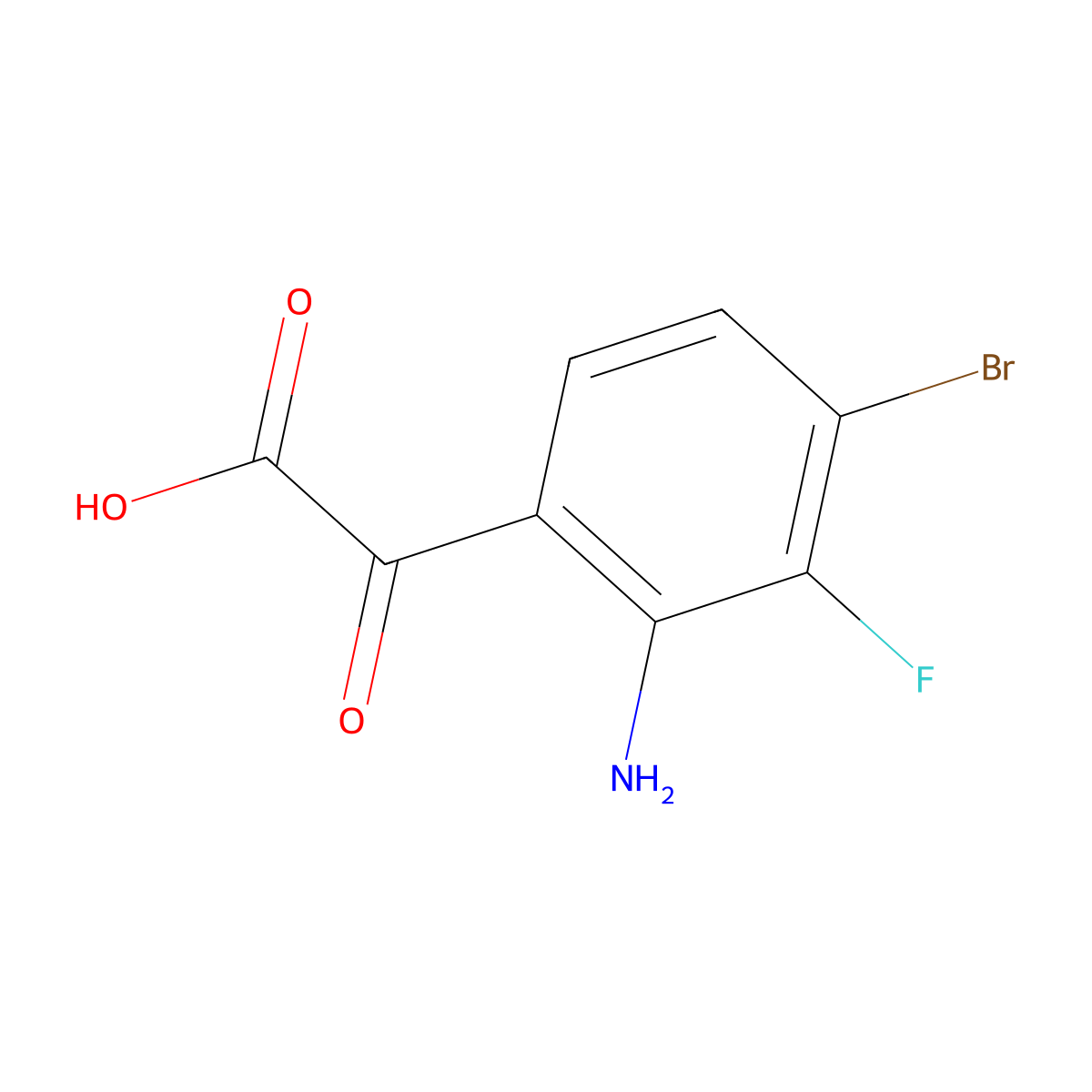 2-(2-Amino-4-bromo-3-fluorophenyl)-2-oxoacetic acid molecular structure, CAS 2384724-24-5