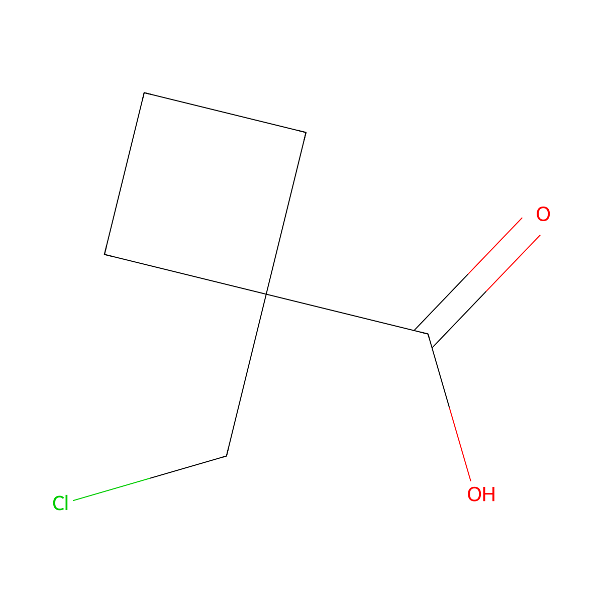 1-(Chloromethyl)cyclobutane-1-carboxylic acid molecular structure, CAS 2384729-20-6
