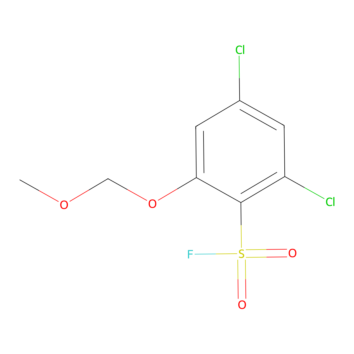 2,4-Dichloro-6-(methoxymethoxy)benzene-1-sulfonyl fluoride molecular structure, CAS 2384734-26-1
