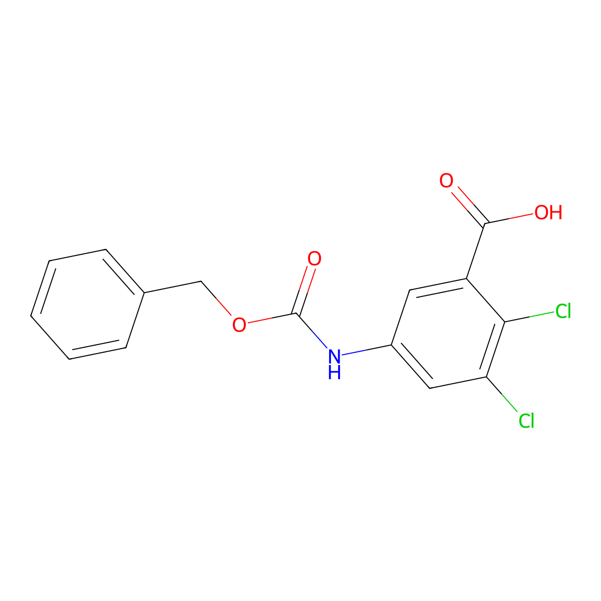 5-{[(Benzyloxy)carbonyl]amino}-2,3-dichlorobenzoic acid molecular structure, CAS 2384734-64-7