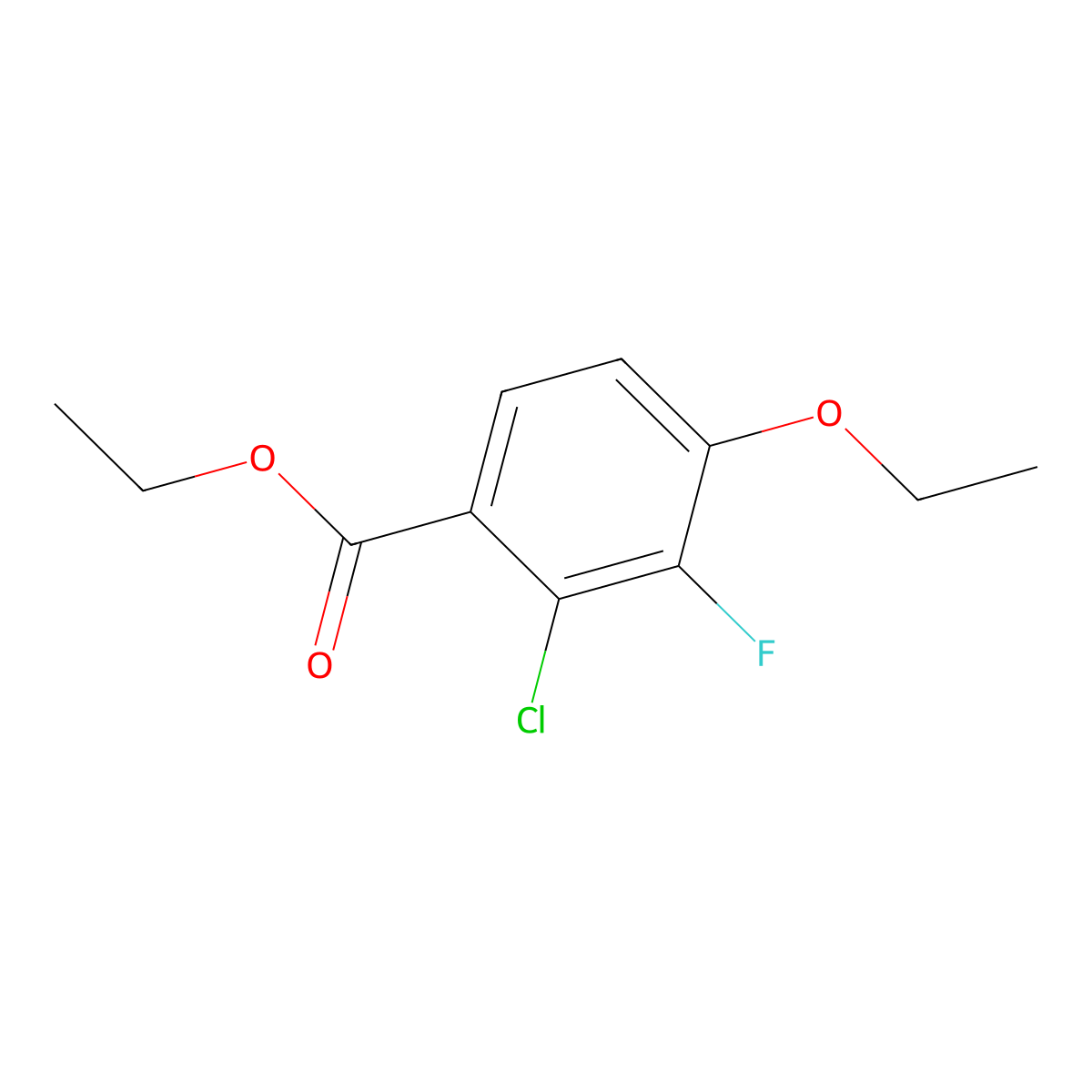 Ethyl 2-chloro-4-ethoxy-3-fluorobenzoate molecular structure, CAS 2384741-06-2