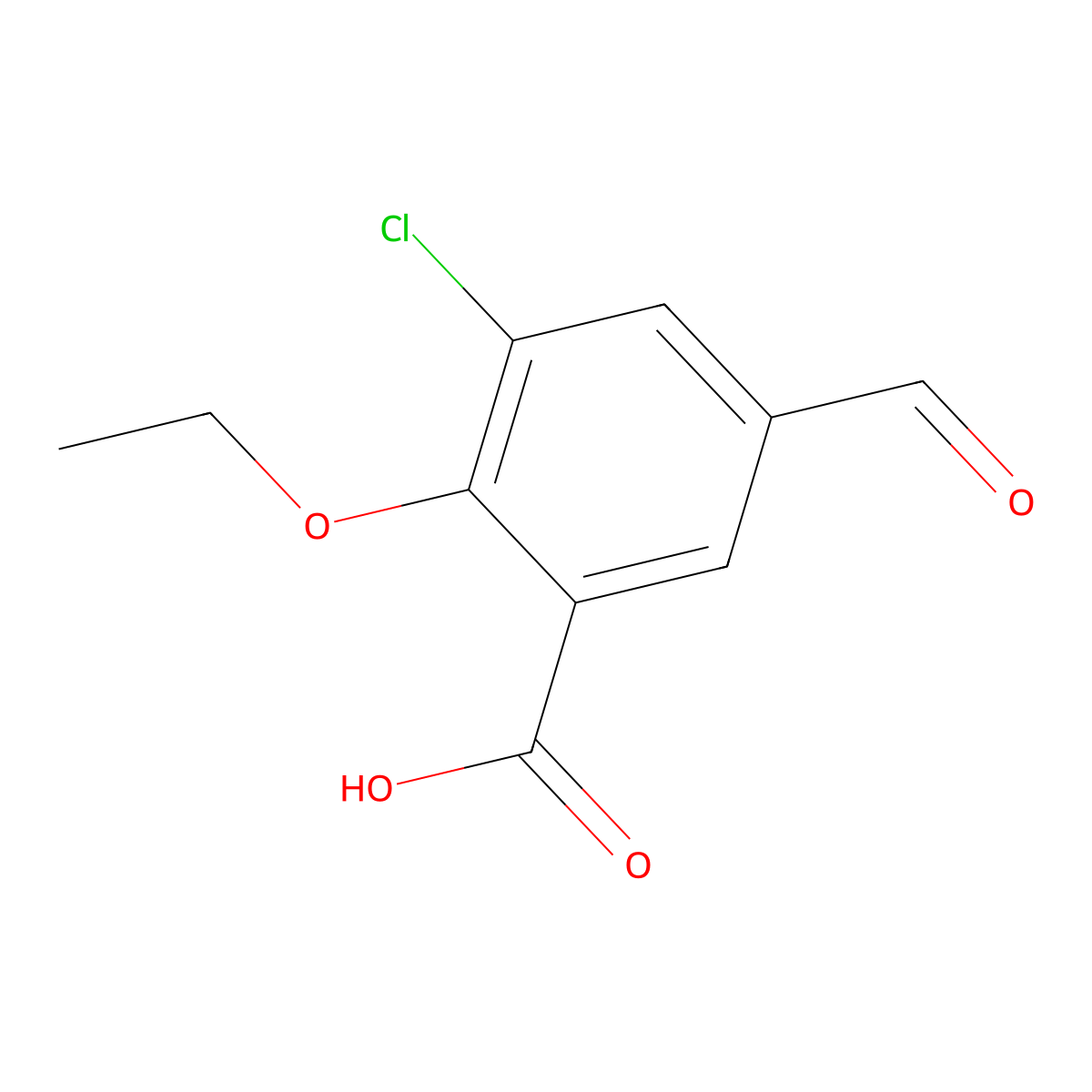 3-Chloro-2-ethoxy-5-formylbenzoic acid molecular structure, CAS 2384741-52-8