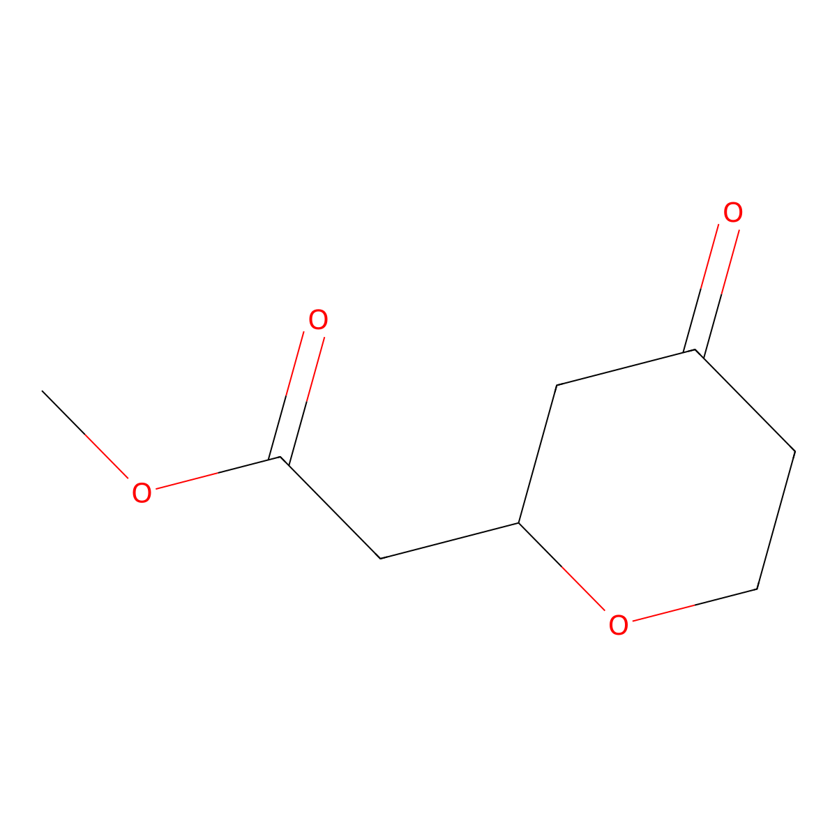 Methyl 2-(4-oxooxan-2-yl)acetate molecular structure, CAS 2384742-35-0