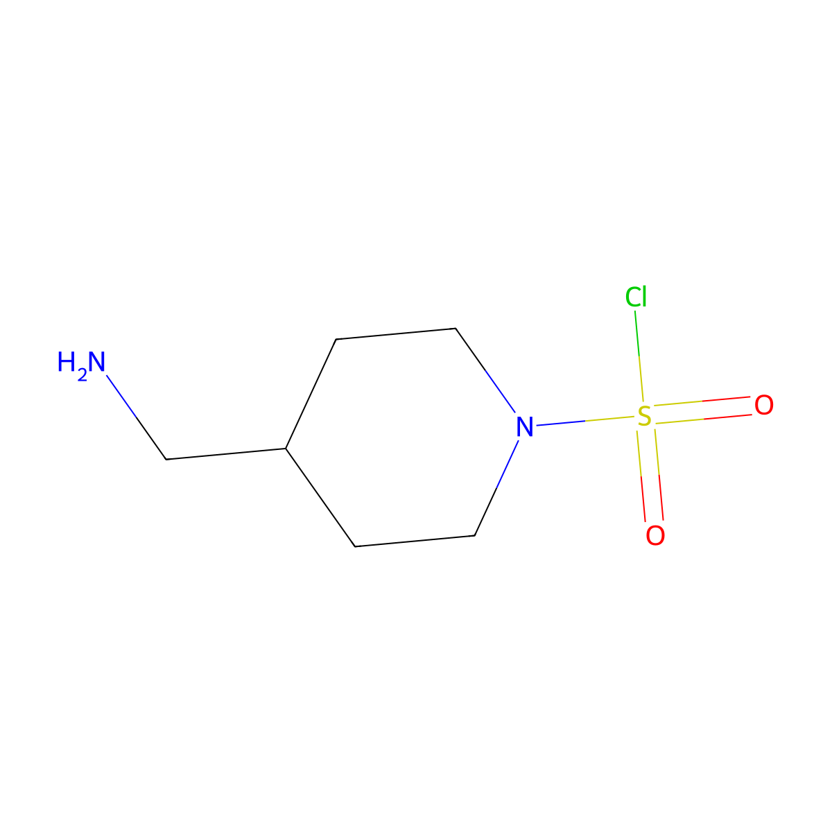 4-(Aminomethyl)piperidine-1-sulfonyl chloride molecular structure, CAS 2384744-50-5