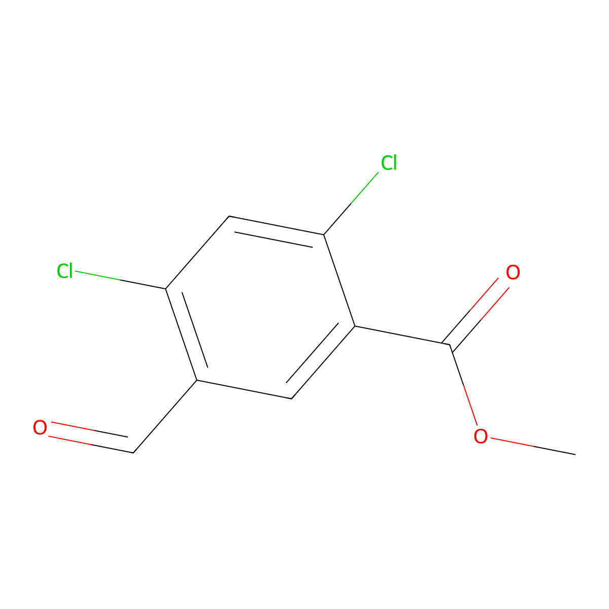 Methyl 2,4-dichloro-5-formylbenzoate molecular structure, CAS 2384749-88-4