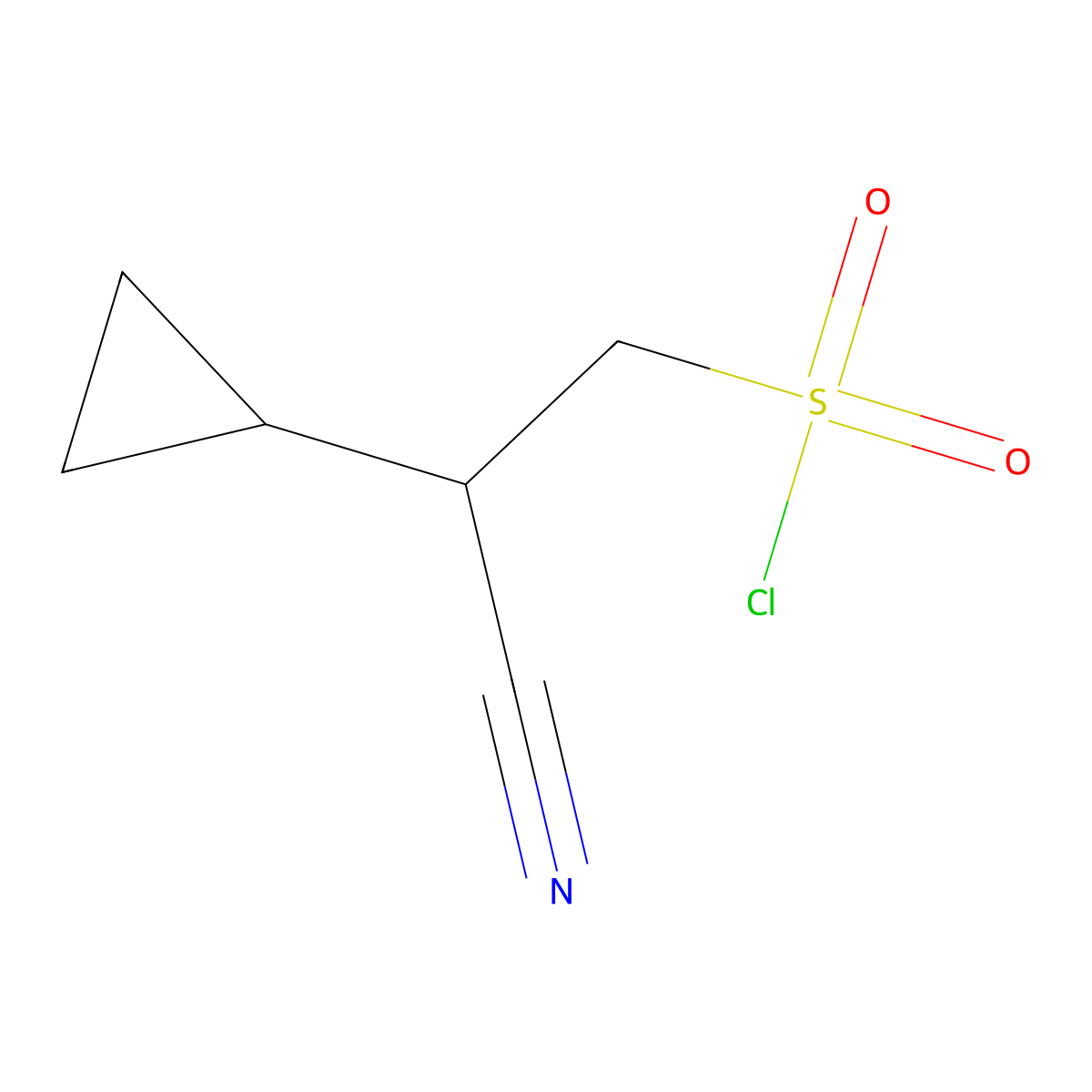 2-Cyano-2-cyclopropylethane-1-sulfonyl chloride molecular structure, CAS 2384759-89-9