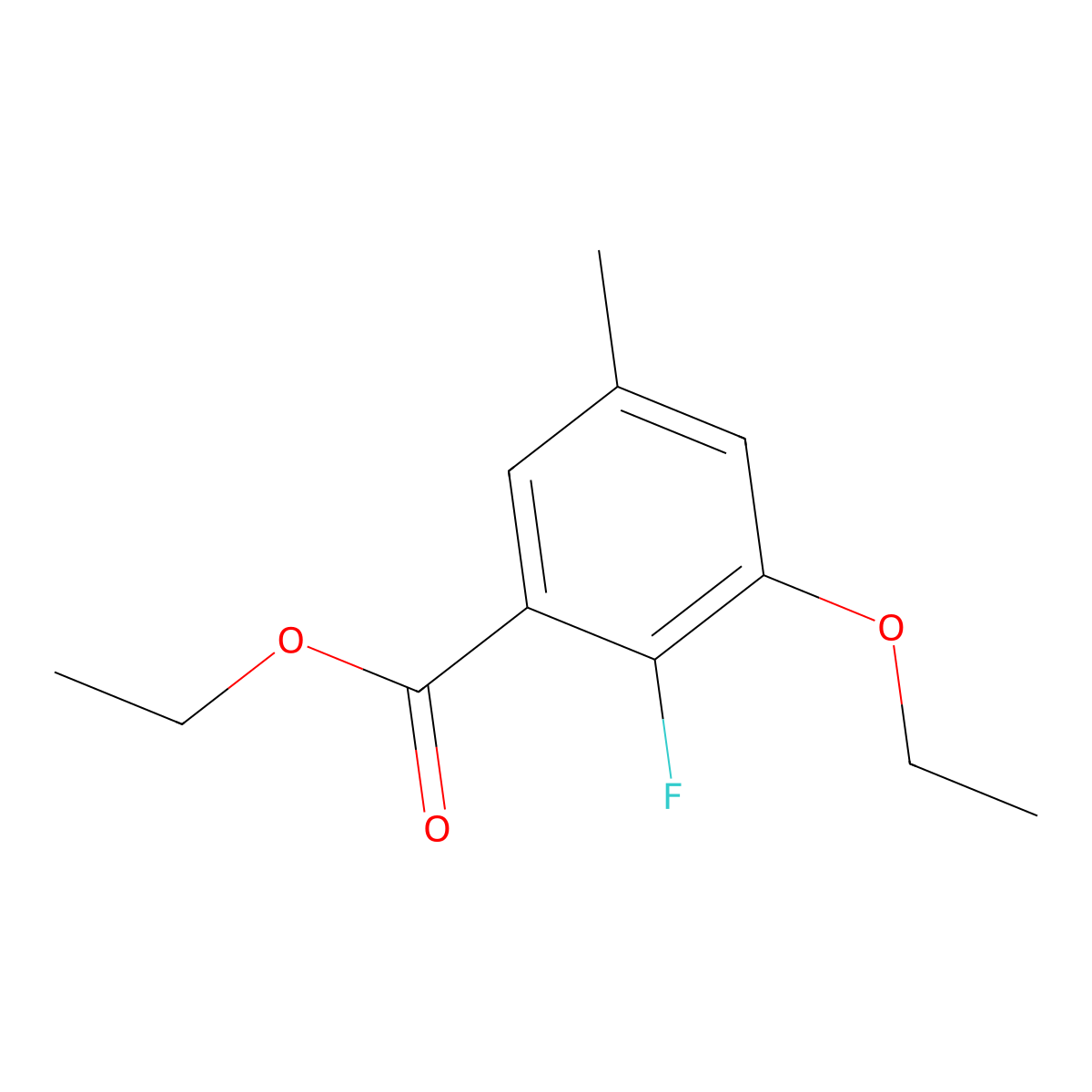 Ethyl 3-ethoxy-2-fluoro-5-methylbenzoate molecular structure, CAS 2384761-18-4