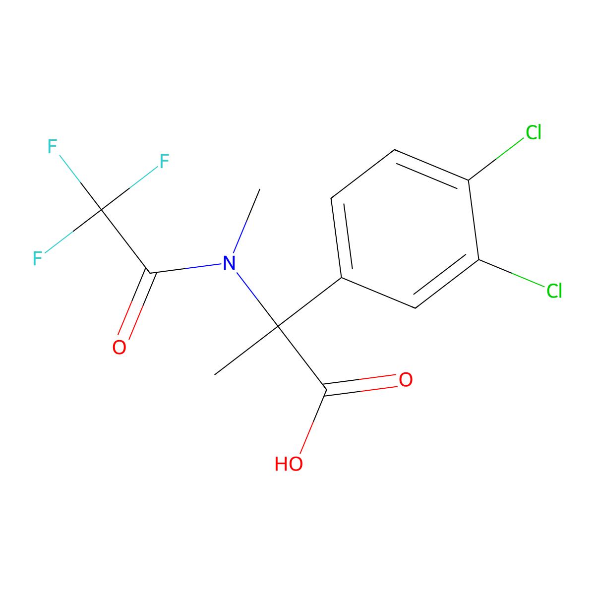 2-(3,4-dichlorophenyl)-2-(2,2,2-trifluoro-N-methylacetamido)propanoic acid molecular structure, CAS 2384762-99-4