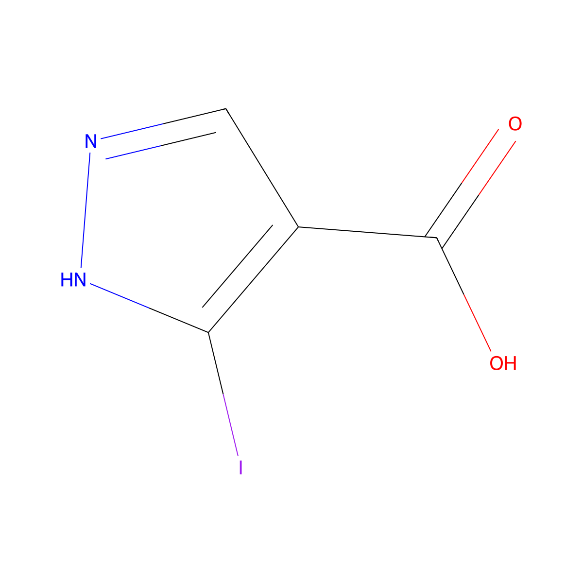 5-iodo-1H-pyrazole-4-carboxylic acid molecular structure, CAS 2384763-04-4
