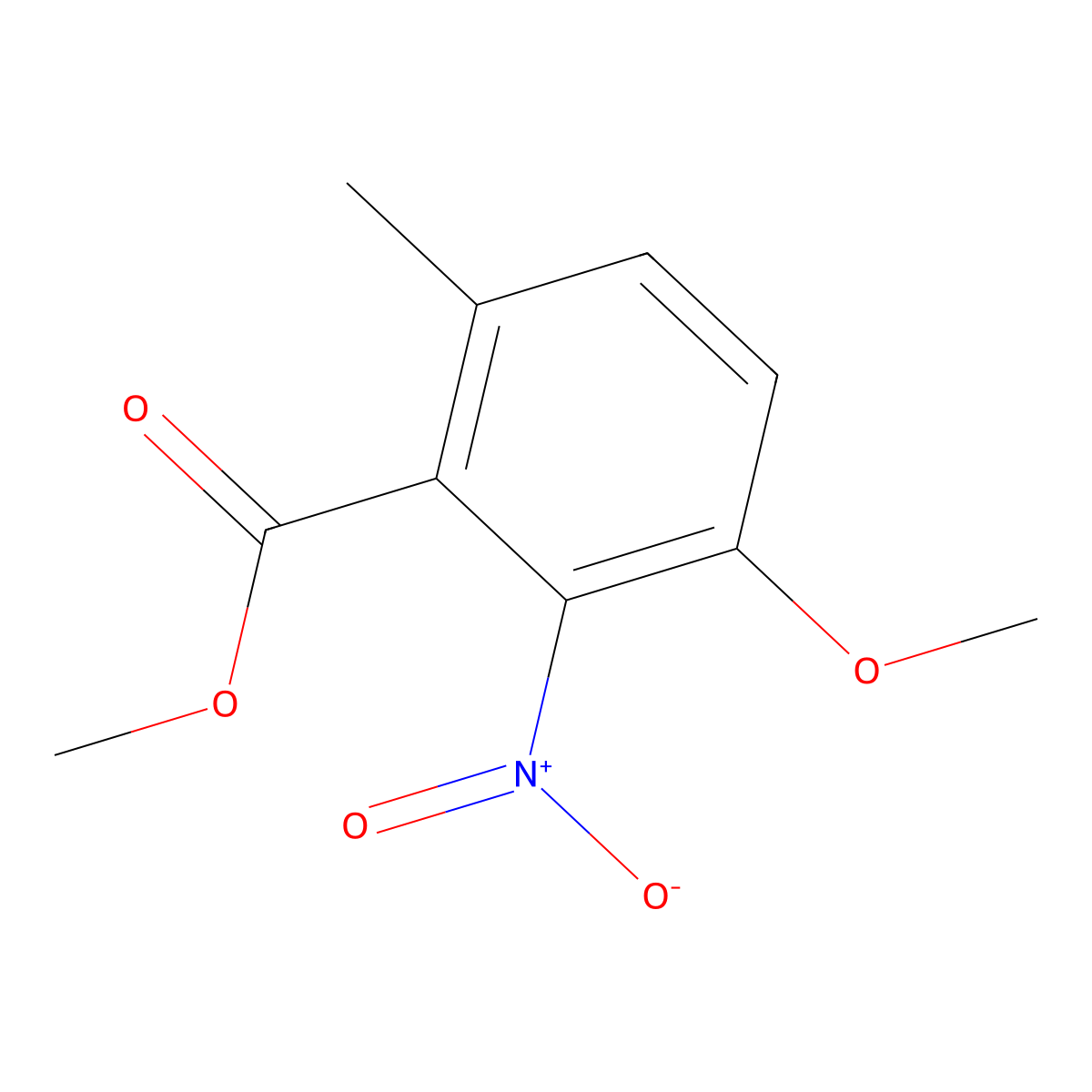 Methyl 3-methoxy-6-methyl-2-nitrobenzoate molecular structure, CAS 2384763-30-6