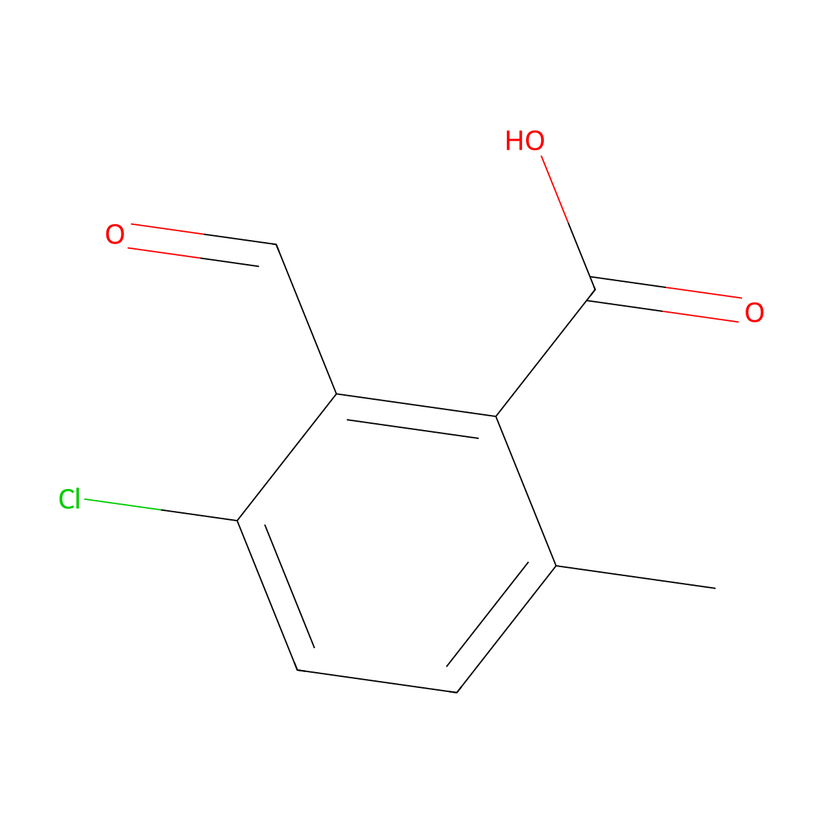 3-Chloro-2-formyl-6-methylbenzoic acid molecular structure, CAS 2384766-48-5