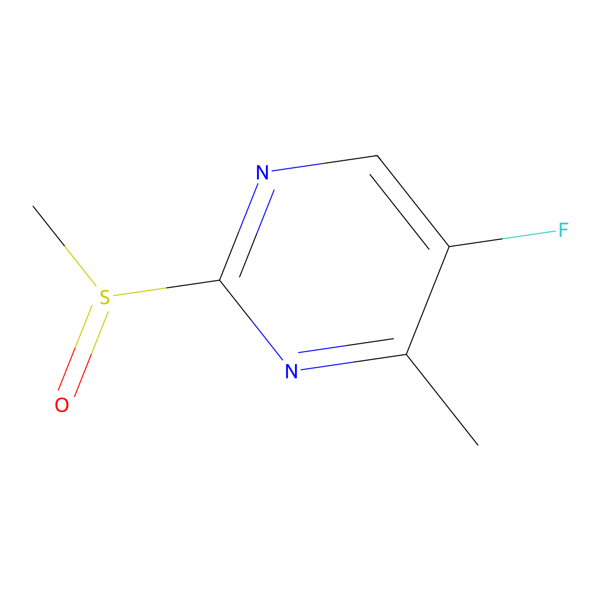 5-Fluoro-4-methyl-2-(methylsulfinyl)pyrimidine molecular structure, CAS 2384772-64-7