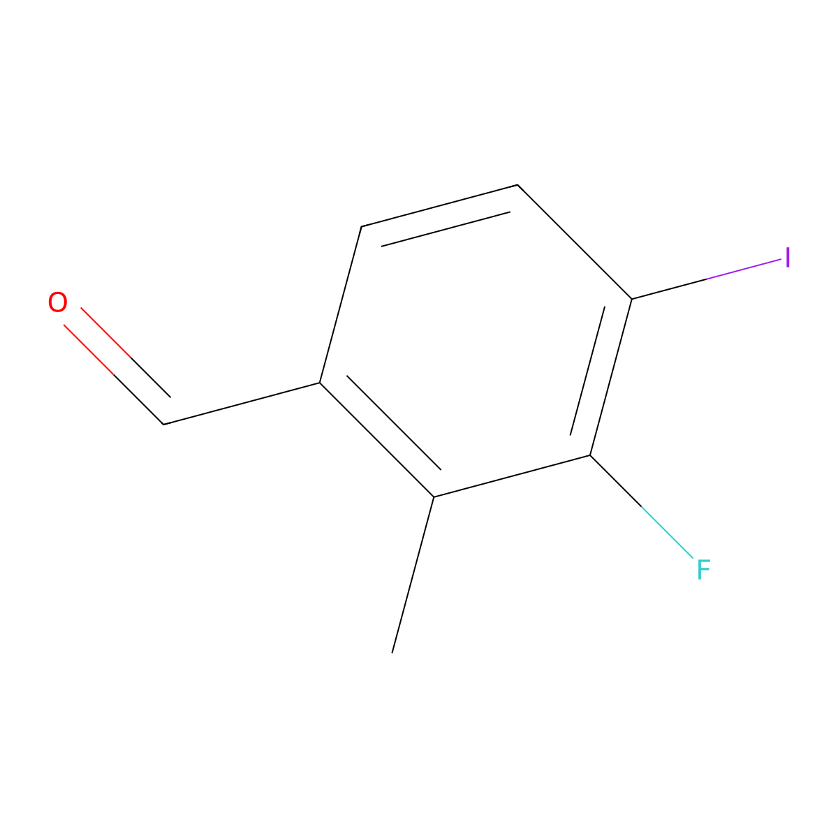 3-Fluoro-4-iodo-2-methylbenzaldehyde molecular structure, CAS 2384774-37-0