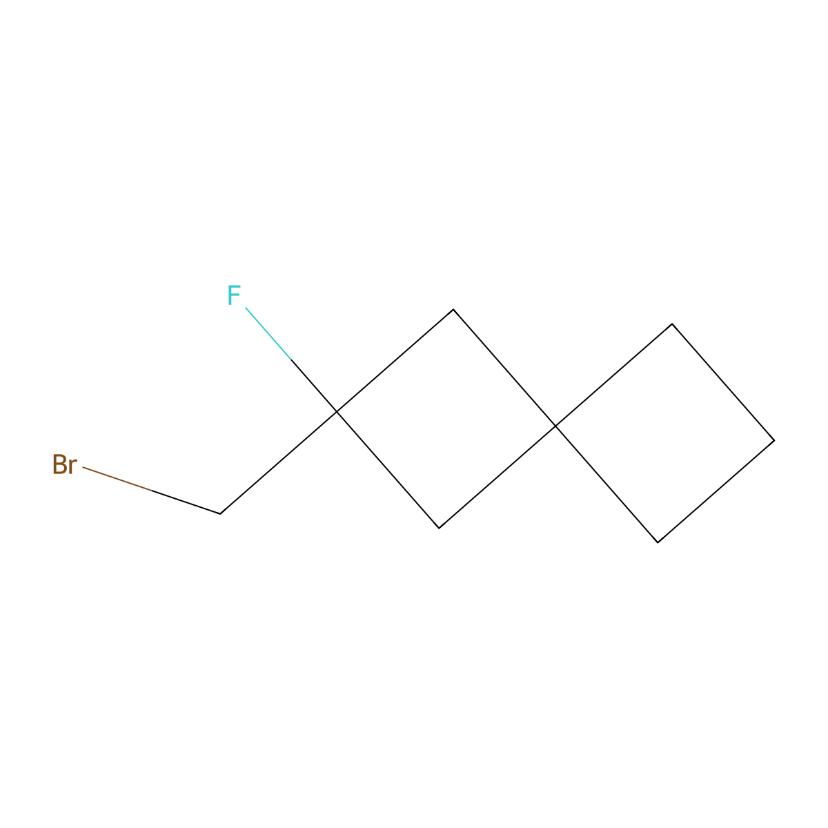 2-(Bromomethyl)-2-fluorospiro[3.3]heptane molecular structure, CAS 2384777-23-3