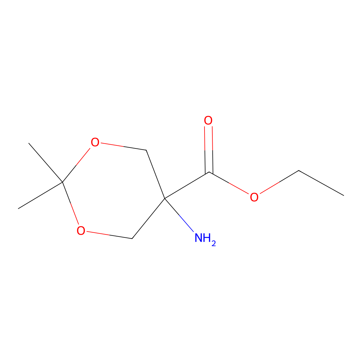 Ethyl 5-amino-2,2-dimethyl-1,3-dioxane-5-carboxylate molecular structure, CAS 2384777-30-2