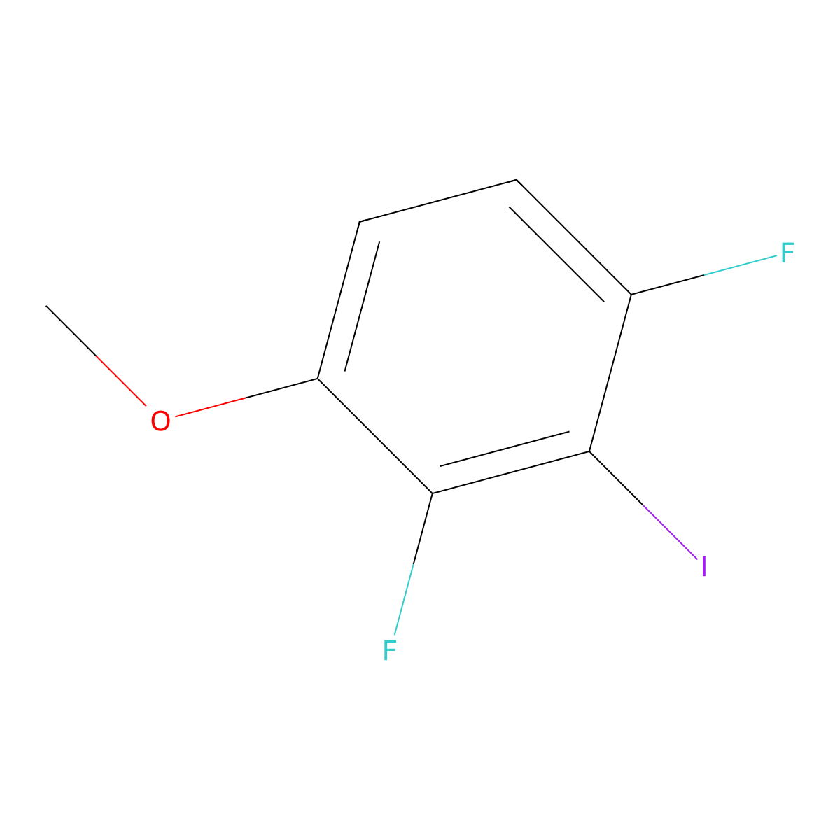 1,3-Difluoro-2-iodo-4-methoxybenzene molecular structure, CAS 2384779-75-1