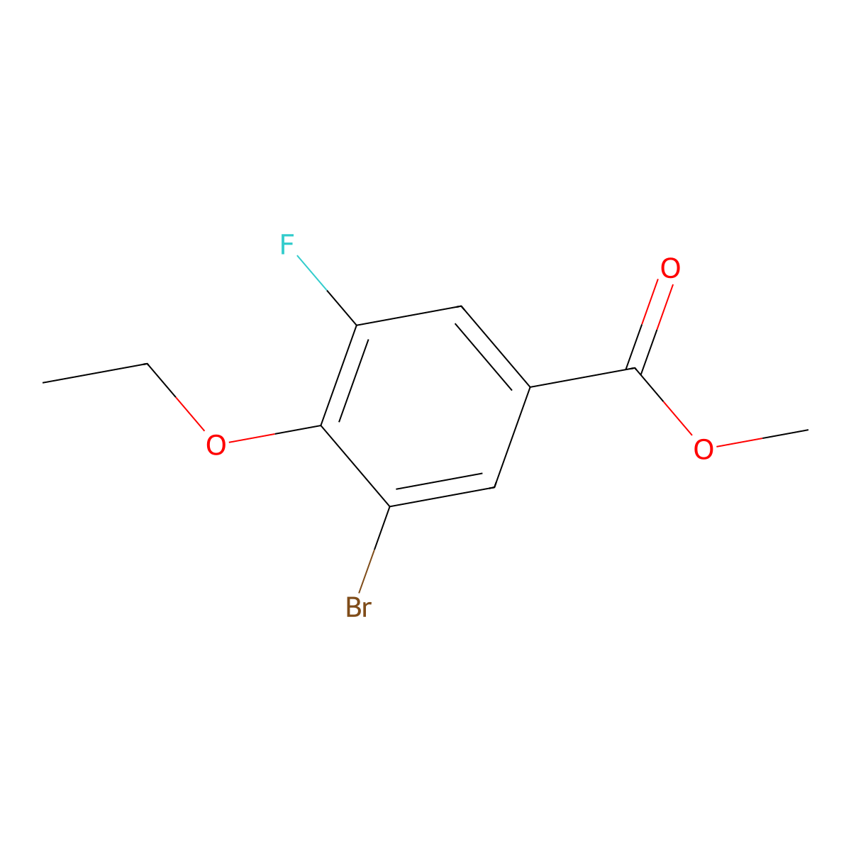 Methyl 3-bromo-4-ethoxy-5-fluorobenzoate molecular structure, CAS 2384784-73-8