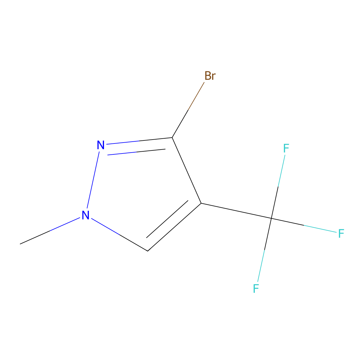 3-bromo-1-methyl-4-(trifluoromethyl)-1H-pyrazole molecular structure, CAS 2384788-06-9