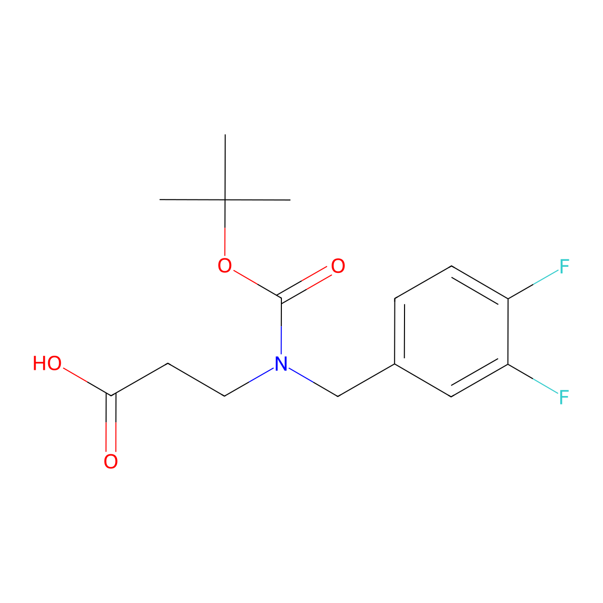 3-{[(Tert-butoxy)carbonyl][(3,4-difluorophenyl)methyl]amino}propanoic acid molecular structure, CAS 2384795-10-0