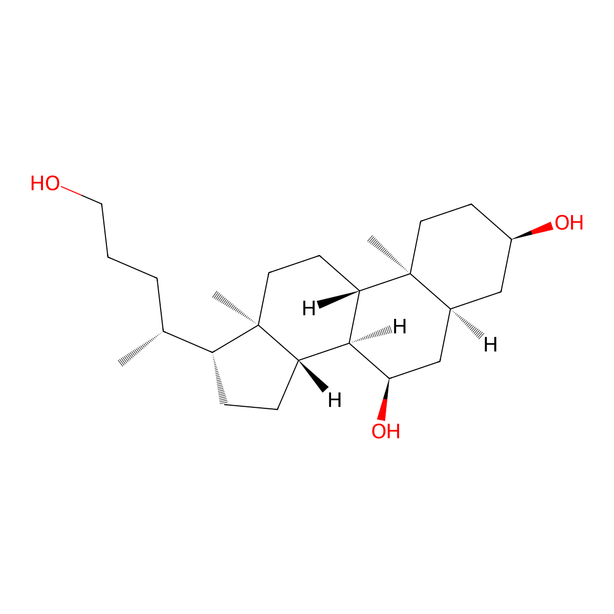 5beta-Cholane-3alpha,7alpha,24-triol molecular structure, CAS 23848-46-6