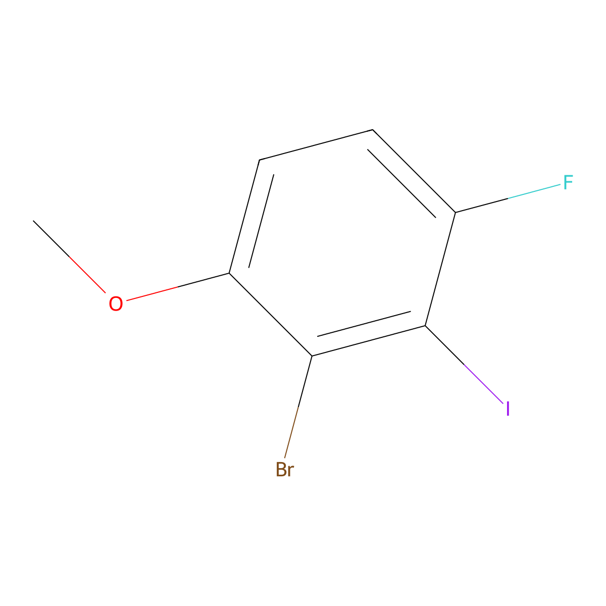 2-Bromo-4-fluoro-3-iodo-1-methoxybenzene molecular structure, CAS 2384800-49-9