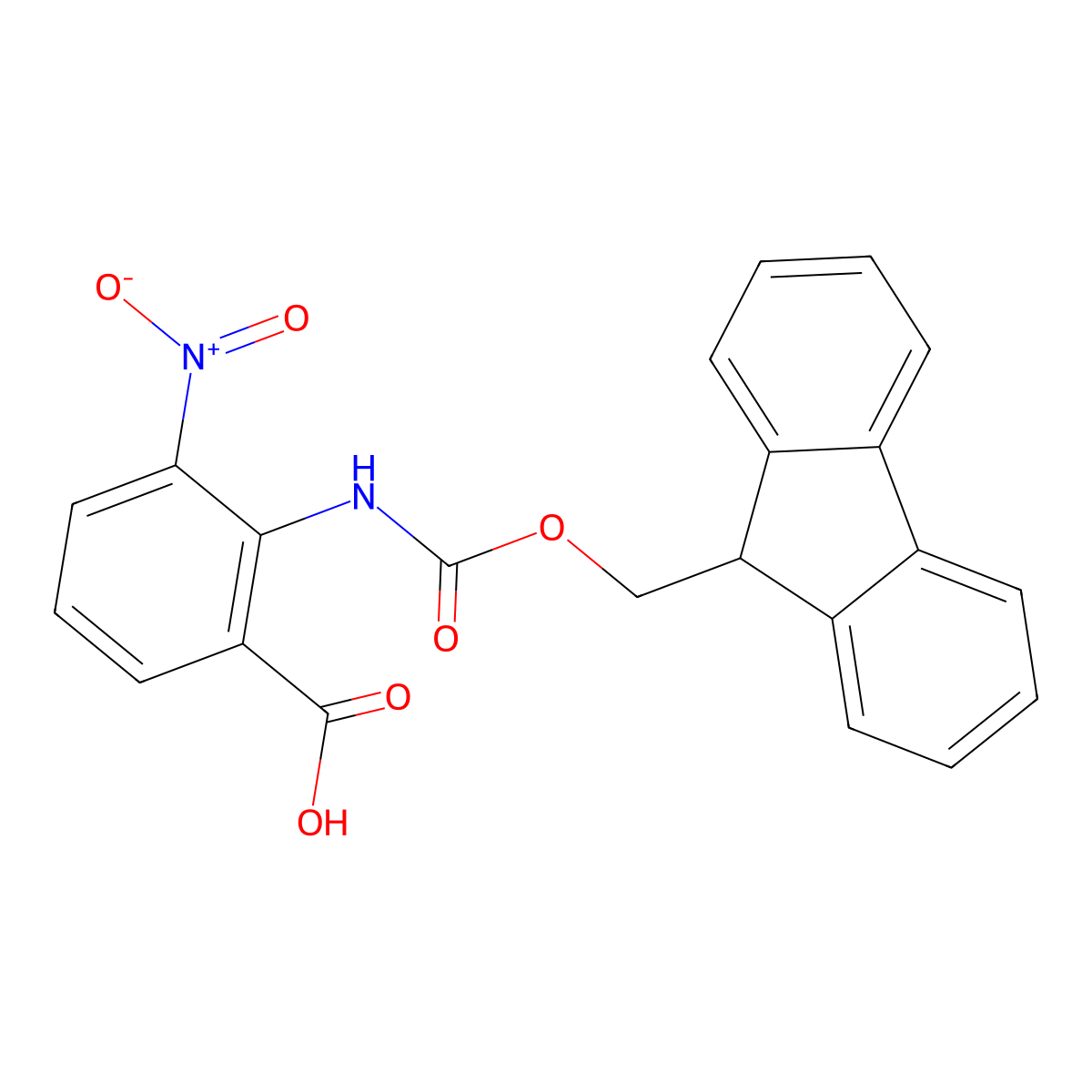 2-({[(9H-fluoren-9-yl)methoxy]carbonyl}amino)-3-nitrobenzoic acid molecular structure, CAS 2384813-62-9