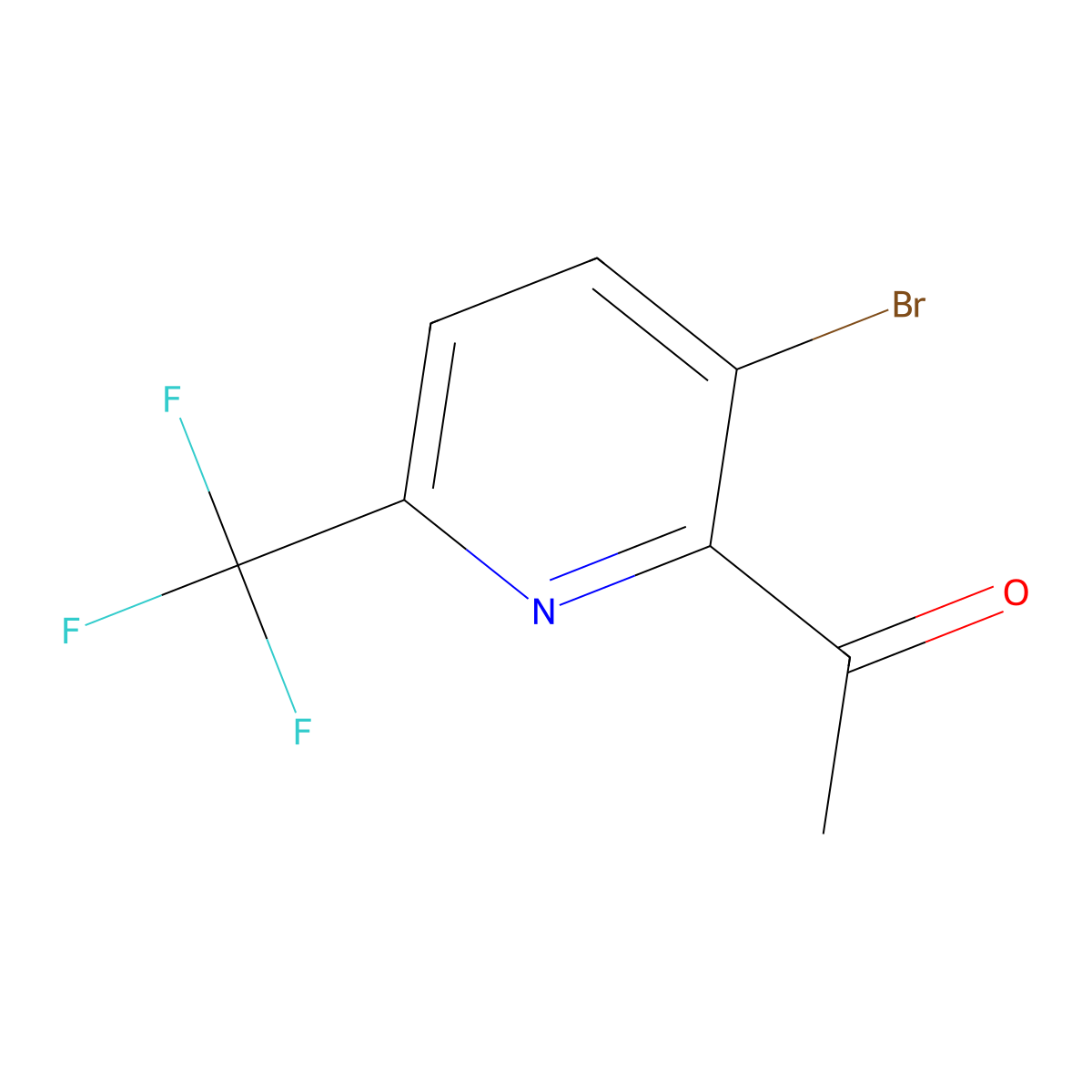 1-(3-Bromo-6-(trifluoromethyl)pyridin-2-yl)ethanone molecular structure, CAS 2384823-77-0