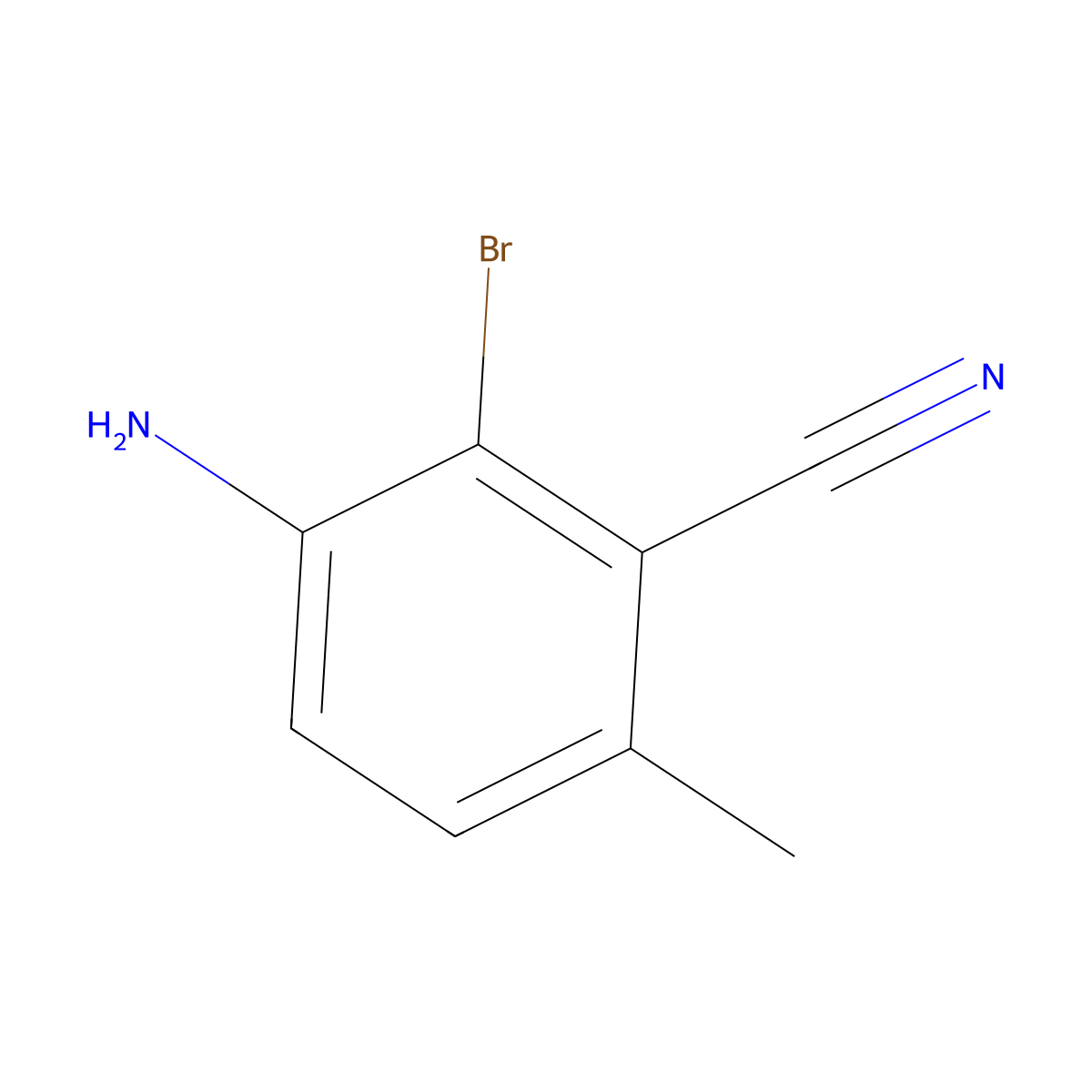 3-Amino-2-bromo-6-methylbenzonitrile molecular structure, CAS 2384825-68-5