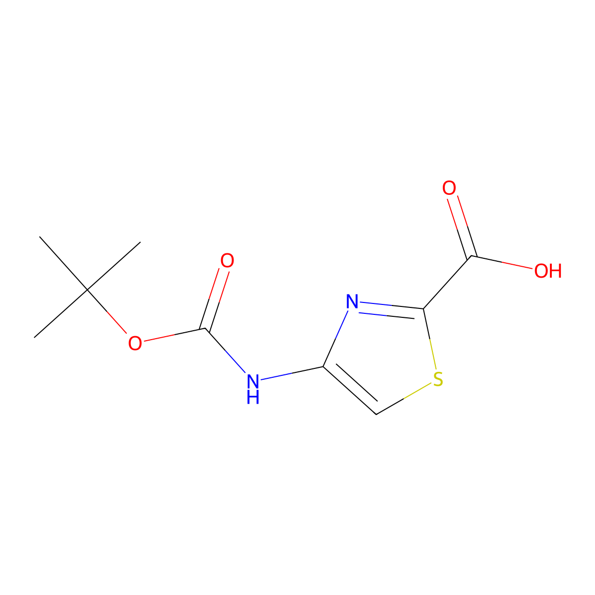 4-{[(Tert-butoxy)carbonyl]amino}-1,3-thiazole-2-carboxylic acid molecular structure, CAS 2384825-77-6
