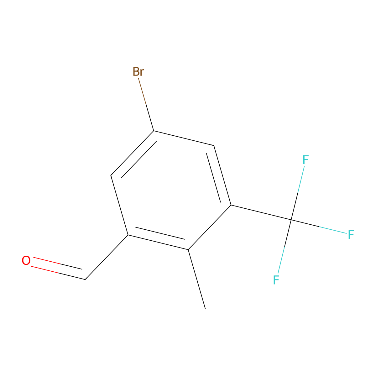 5-Bromo-2-methyl-3-(trifluoromethyl)benzaldehyde molecular structure, CAS 2384835-08-7