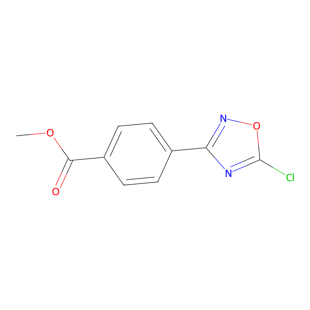 Methyl 4-(5-chloro-1,2,4-oxadiazol-3-yl)benzoate molecular structure, CAS 2384835-23-6