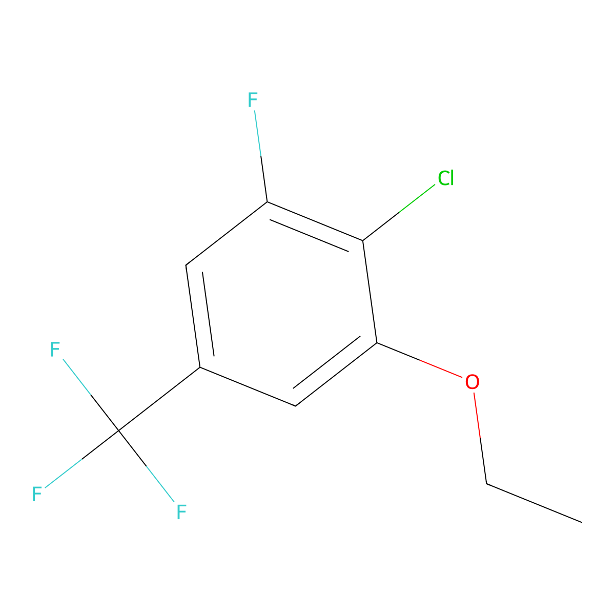 2-Chloro-1-ethoxy-3-fluoro-5-(trifluoromethyl)benzene molecular structure, CAS 2384841-34-1