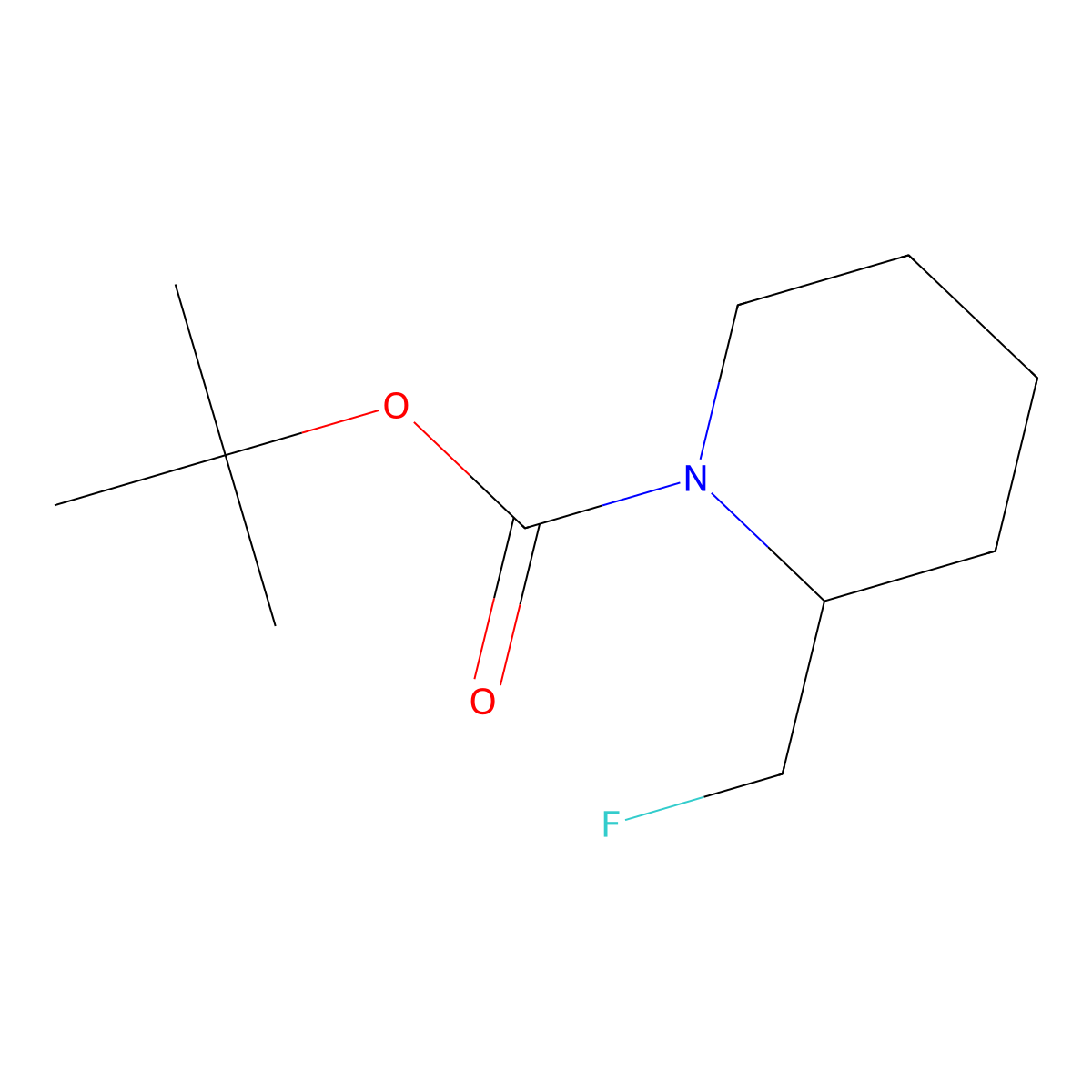 Tert-butyl 2-(fluoromethyl)piperidine-1-carboxylate molecular structure, CAS 2384842-65-1
