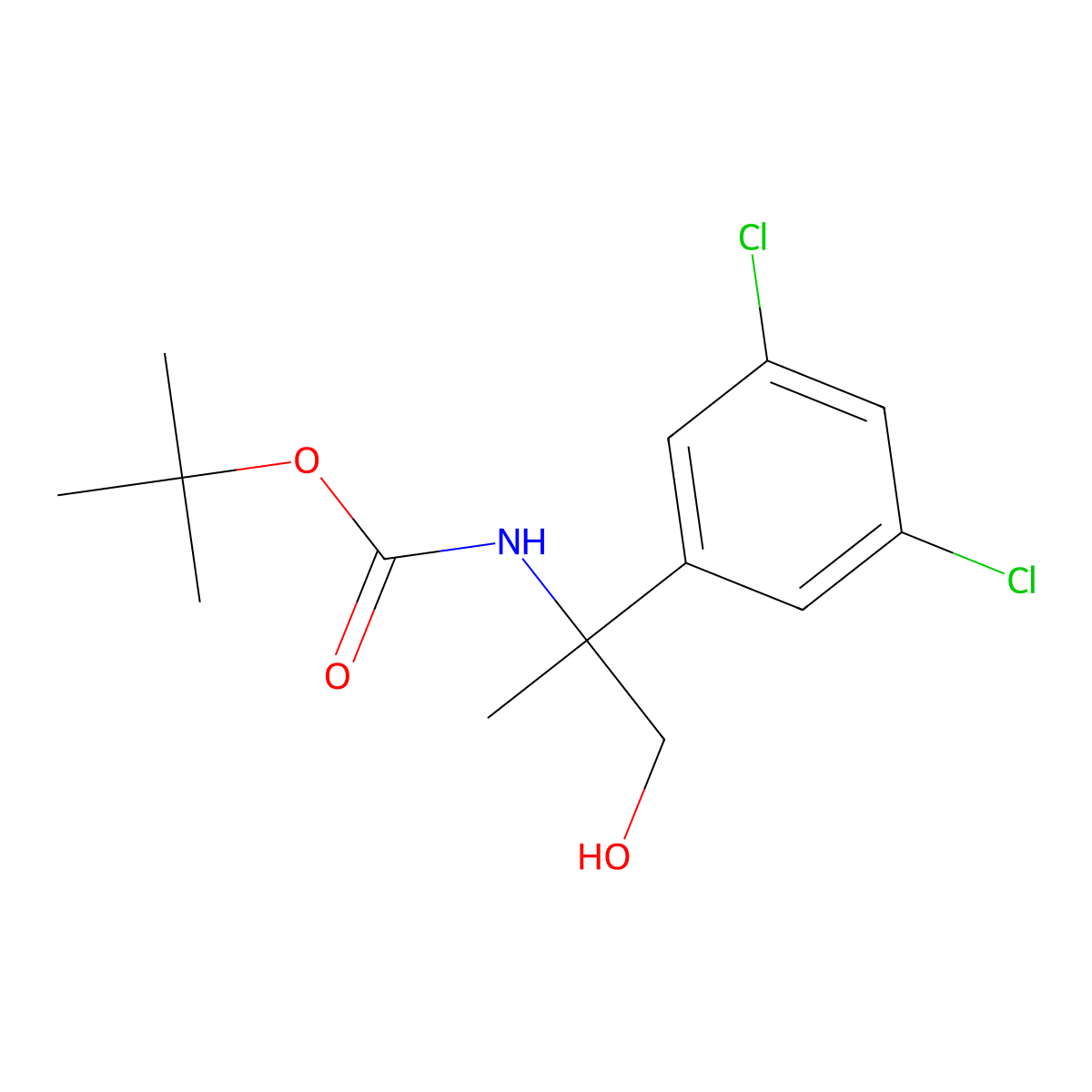 tert-butyl N-[2-(3,5-dichlorophenyl)-1-hydroxypropan-2-yl]carbamate molecular structure, CAS 2384847-07-6