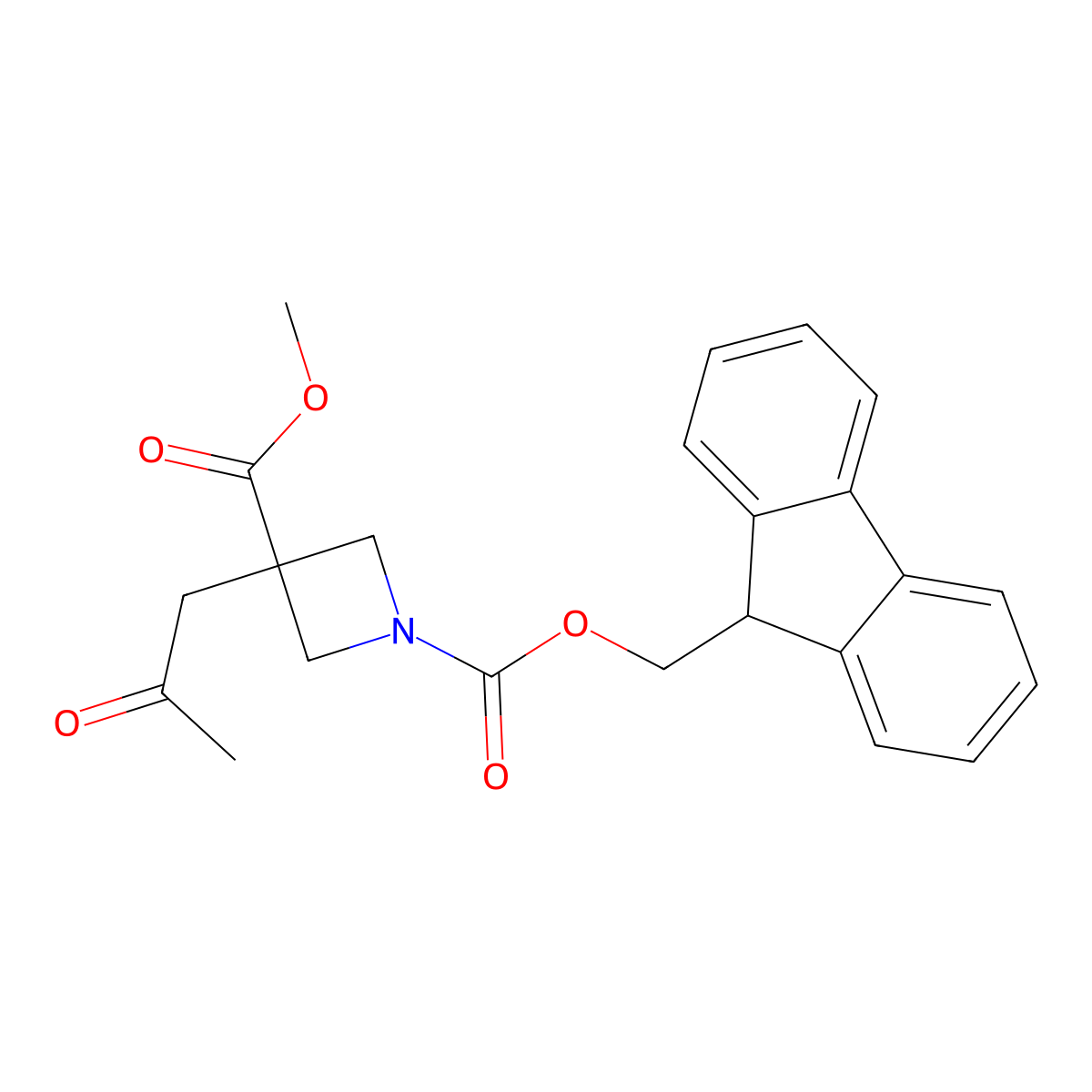 1-(9H-fluoren-9-yl)methyl3-methyl3-(2-oxopropyl)azetidine-1,3-dicarboxylate molecular structure, CAS 2384852-47-3