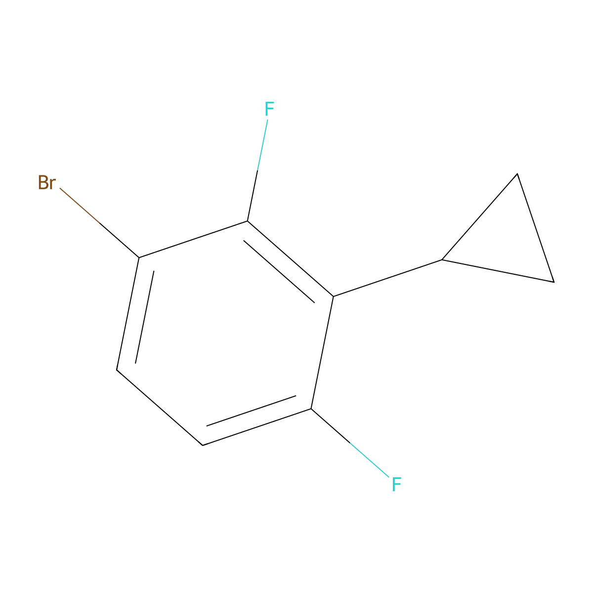 1-Bromo-3-cyclopropyl-2,4-difluorobenzene molecular structure, CAS 2384855-47-2